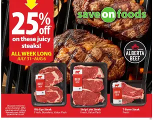 Save on foods flyer valid from 31.07.2025 | Page: 2 | Products: Beef