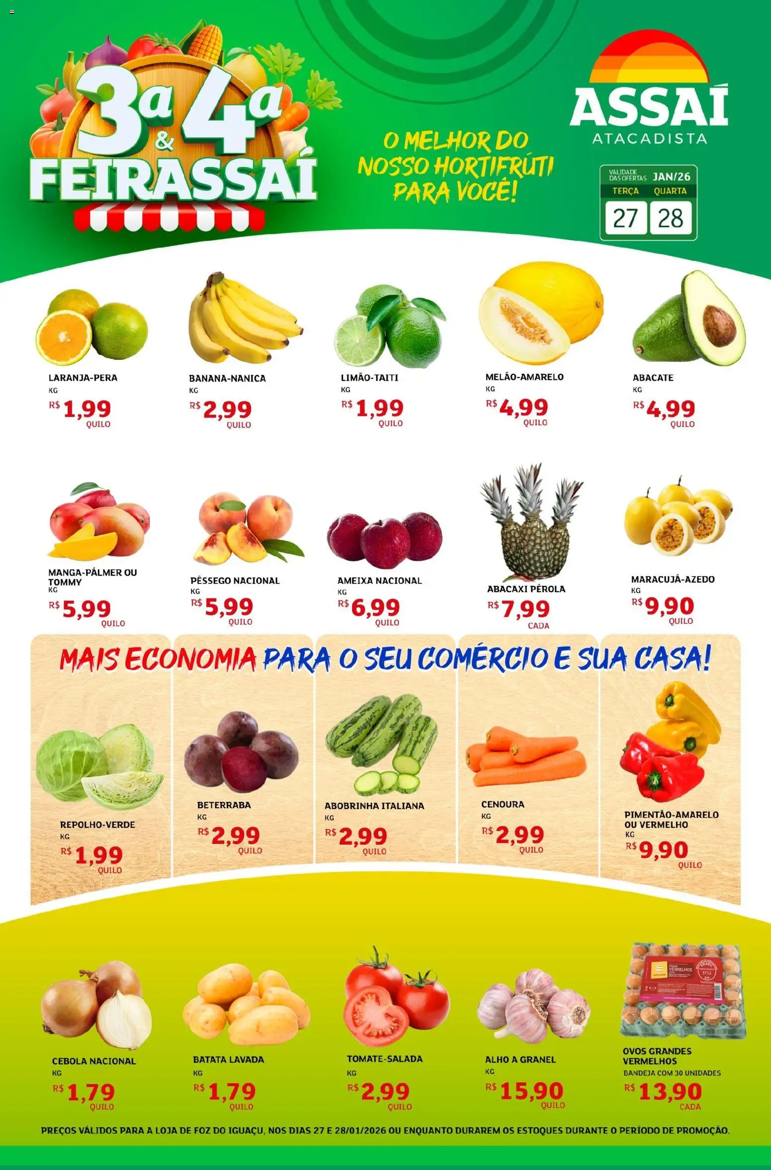 Assaí Atacadista Folheto - válido de 27.01.2026 | Página: 1 | Produtos: Beterraba, Abacaxi, Bandeja, Ameixa