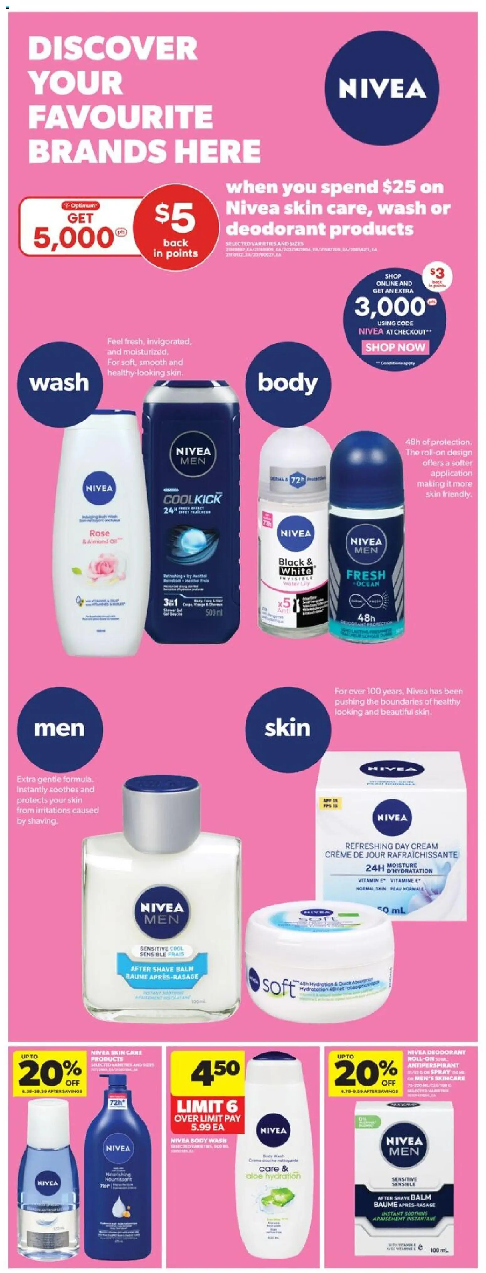 Real Canadian Superstore flyer valid from 26.03.2026 | Page: 32 | Products: Cream, Body wash, Antiperspirant, Oil