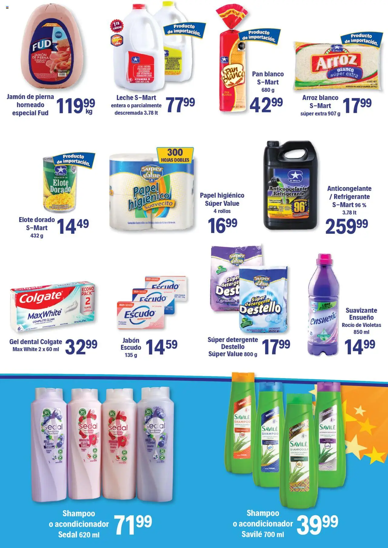 Nuevas ofertas de S-Mart válidas en toda la República Mexicana desde el 07.10.2025. ¡Encuentra las mejores ofertas en S-Mart - Folleto - Monterrey! | Página: 5 | Productos: Detergente, Jamón, Papel higiénico, Jabón