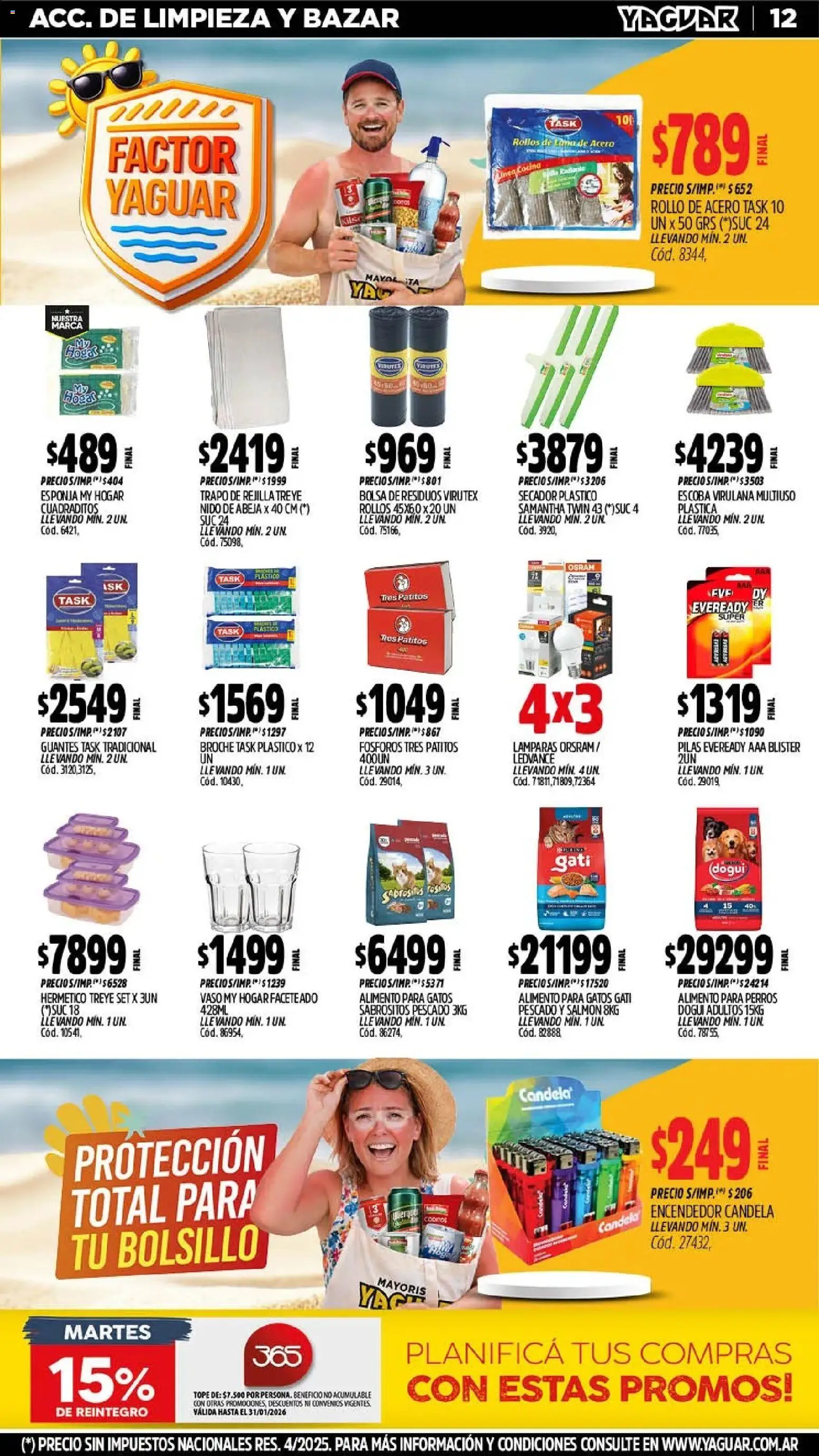 Yaguar - Oferta Semanal General Roca │ válido desde el 26.01.2026 | Página: 12 | Productos: Encendedor, Bolsa, Pescado, Escoba