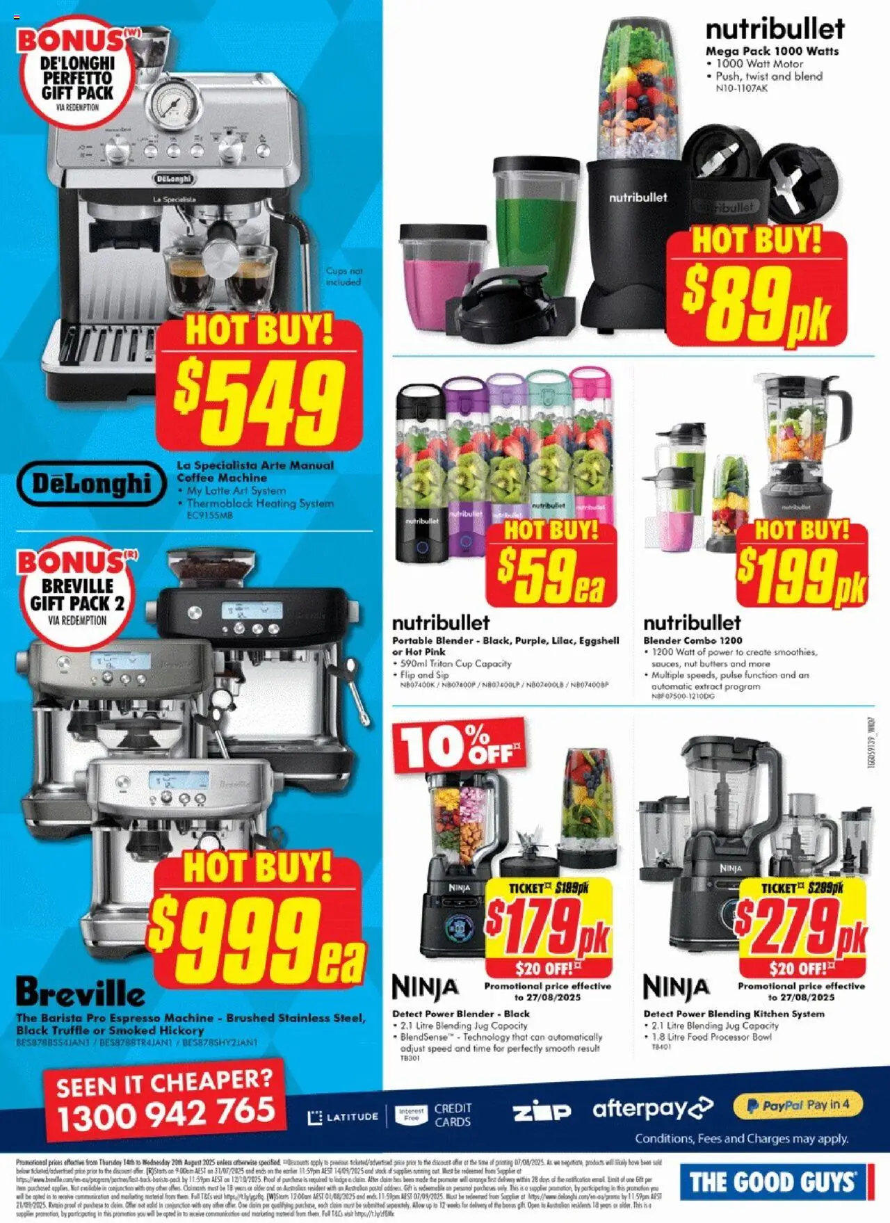 The Good Guys catalogue - valid from 13.08.2025 | Page: 9 | Products: Cups, Portable, Espresso machine, Food processor