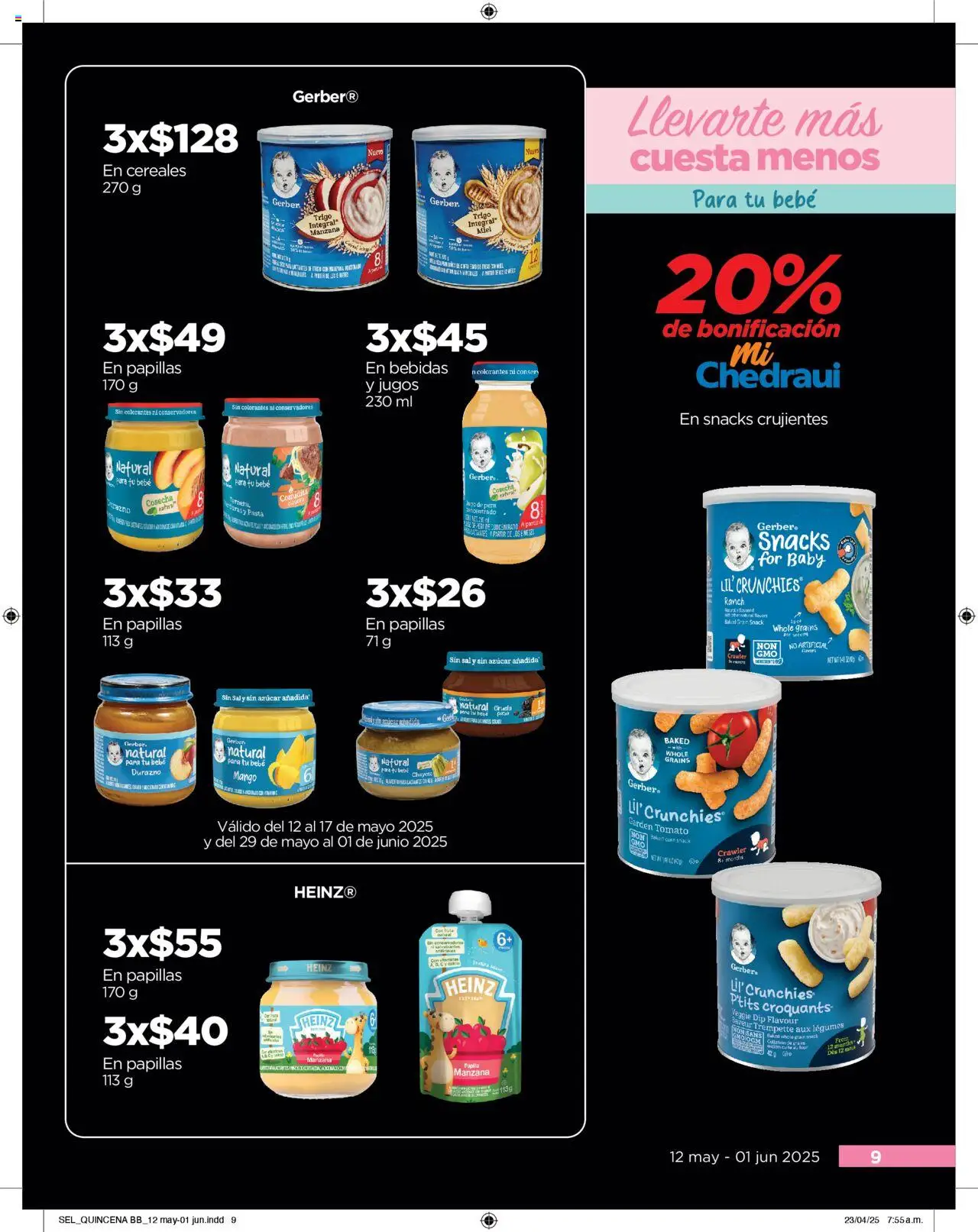 Nuevas ofertas de Chedraui válidas en toda la República Mexicana desde el 12.05.2025. ¡Encuentra las mejores ofertas en Chedraui folleto Cuesto Menos! | Página: 9 | Productos: Sal, Manzana, Mango, Pasta