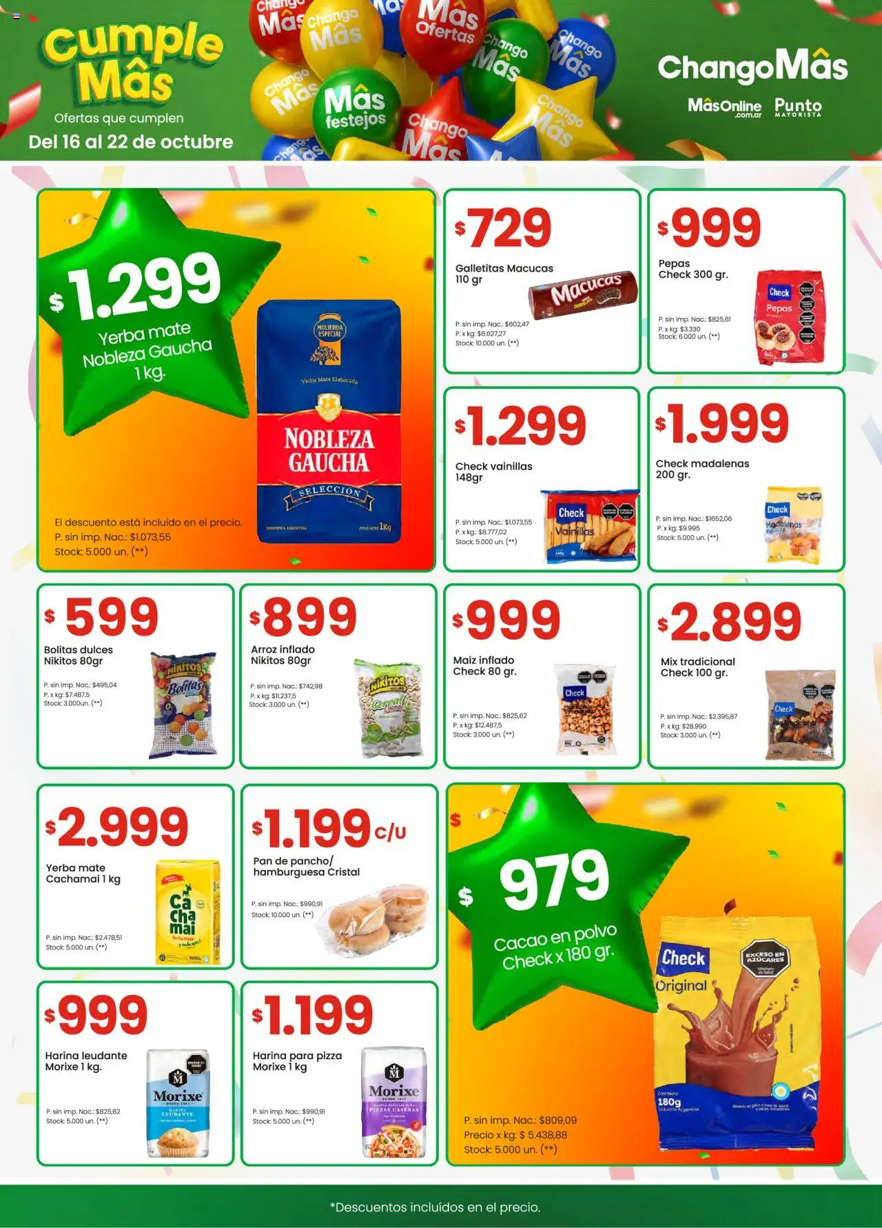 Punto Mayorista catálogo │ válido desde el 16.10.2025 | Página: 6 | Productos: Harina, Maiz, Pan, Pizza