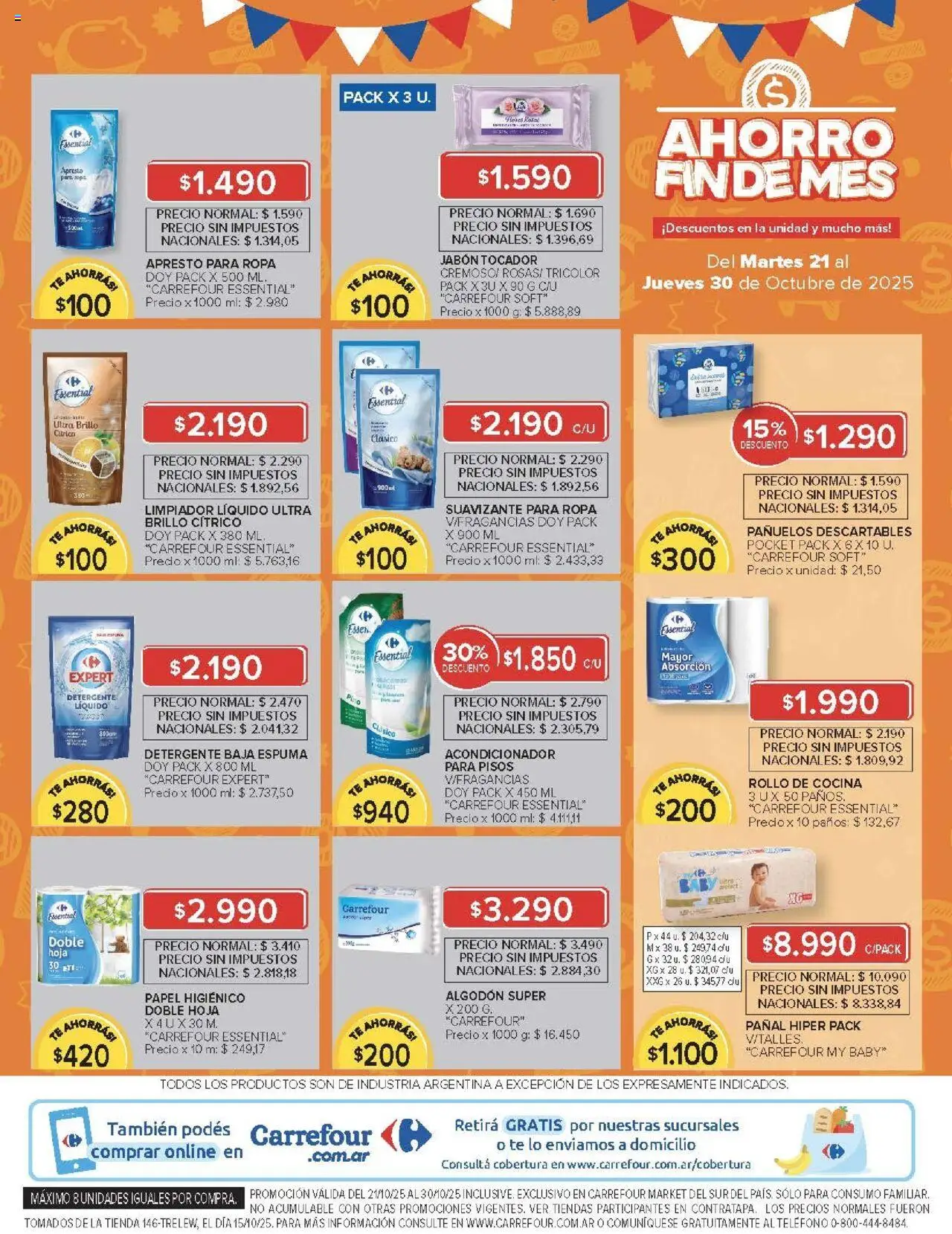 Carrefour - Ofertas - Chubut │ válido desde el 21.10.2025 | Página: 41 | Productos: Ropa, Té, Suavizante, Limpiador