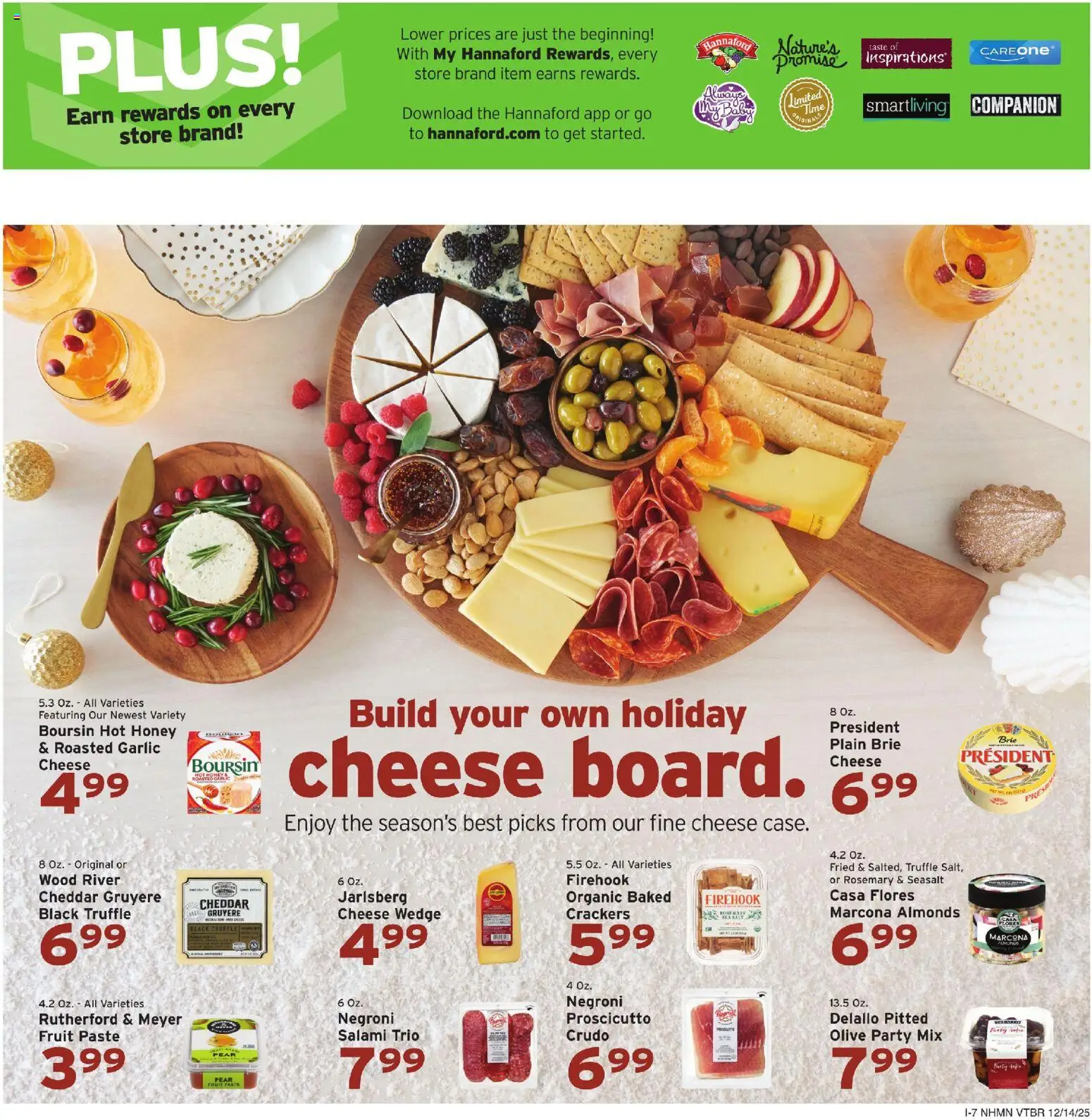 Hannaford Weekly Ad - valid from 14.12.2025 | Page: 15 | Products: Cheese, Salami, Garlic, Pear
