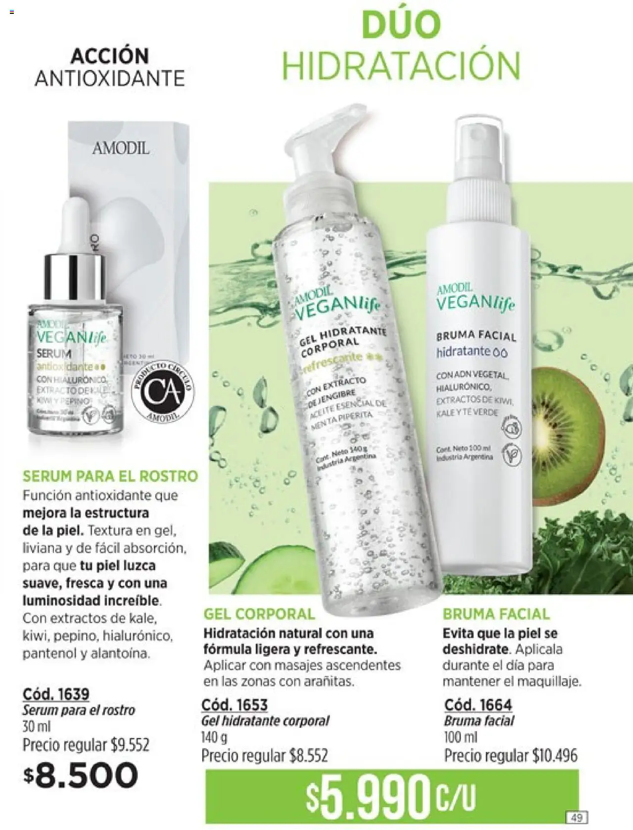 Catálogo Amodil Campaña 11 │ válido desde el 13.06.2025 | Página: 49 | Productos: Aceite, Gel corporal, Serum, Bruma
