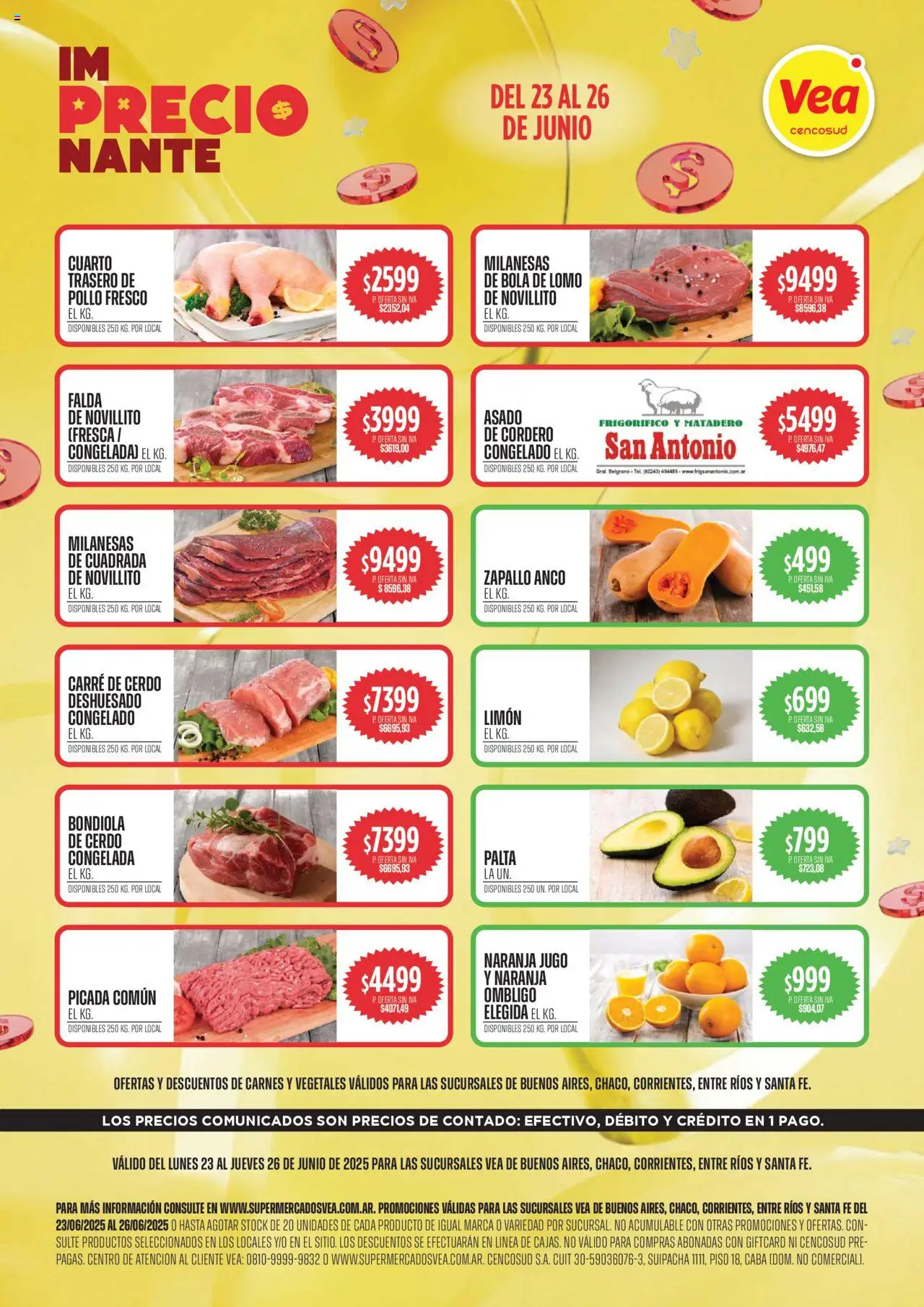 Vea ofertas │ válido desde el 23.06.2025 | Página: 1 | Productos: Pollo, Palta, Jugo, Cerdo
