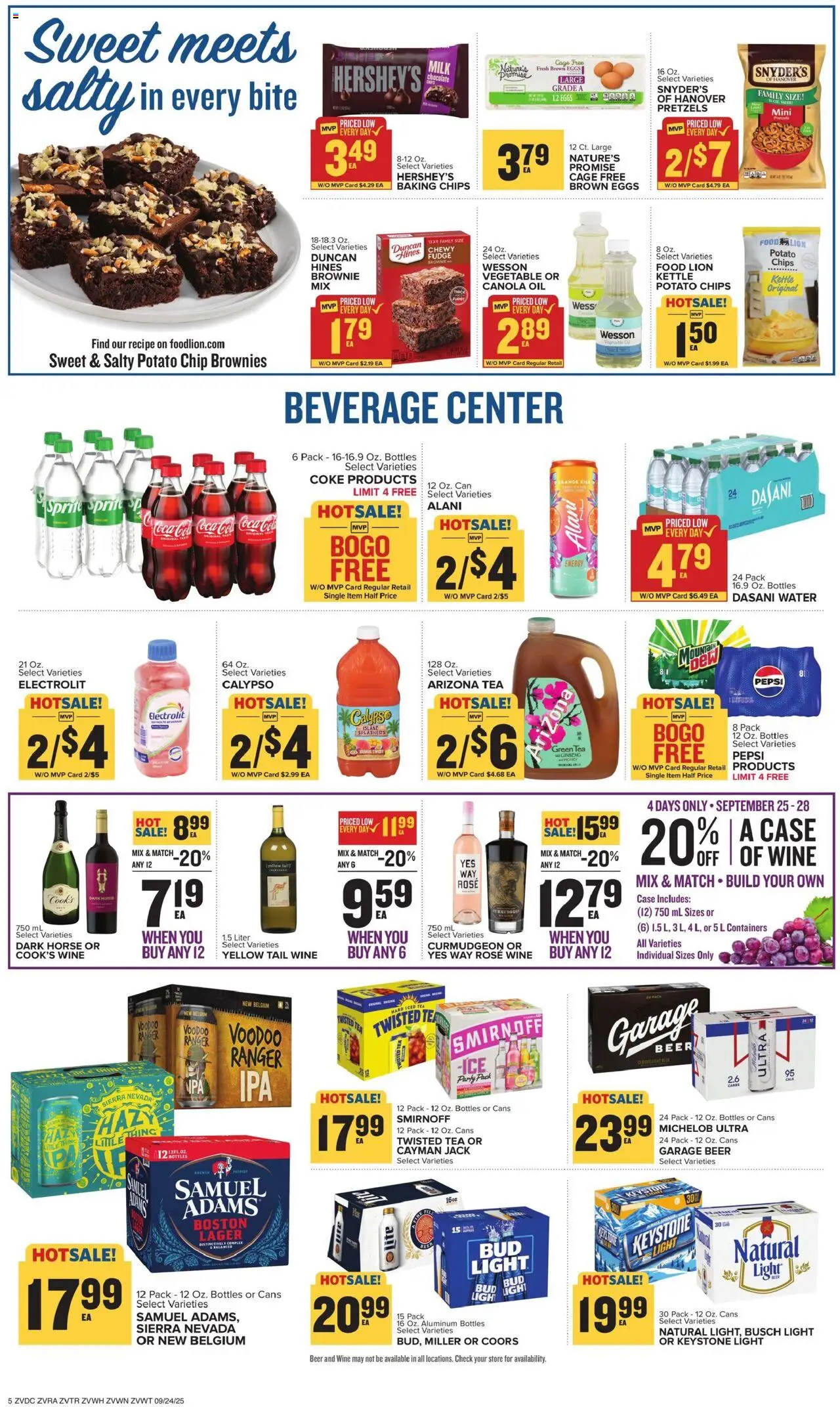 Food Lion Weekly Ad - valid from 24.09.2025 | Page: 9 | Products: Oil, Chocolate, Wine, Beer