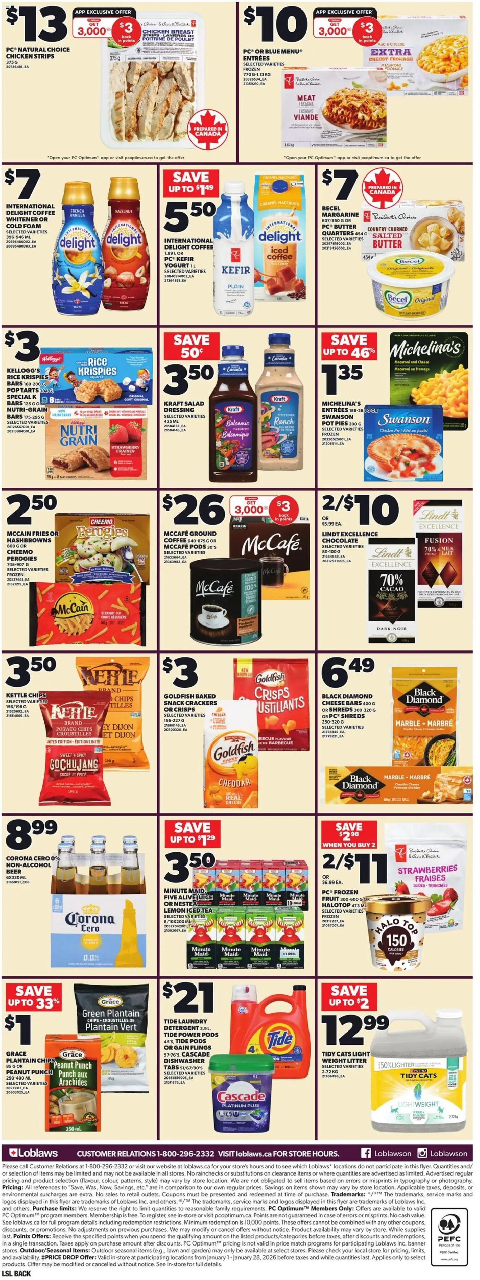 Loblaws flyer valid from 01.01.2026 | Page: 4 | Products: Case, Dishwasher, Butter, Yogurt