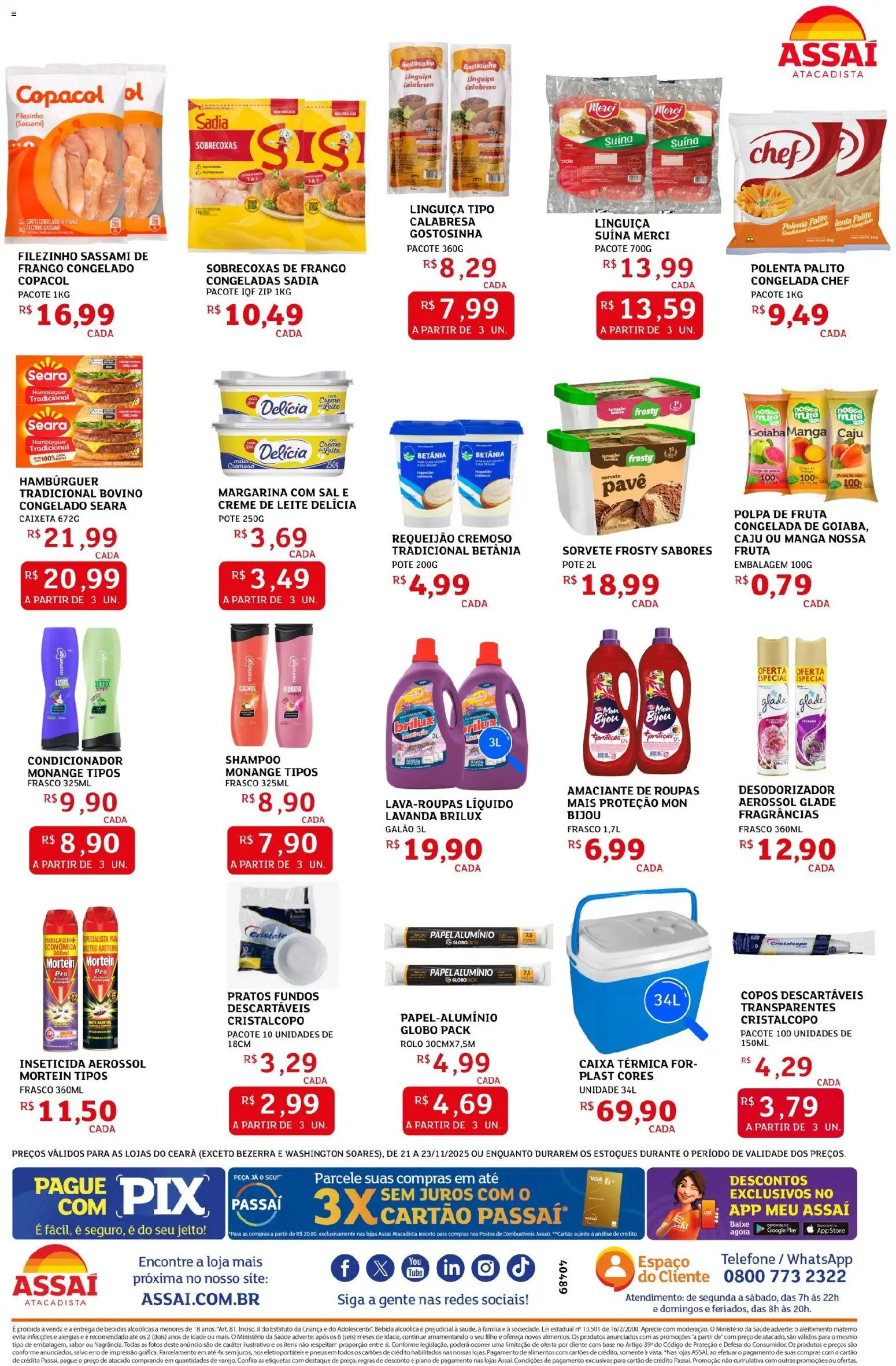 Assaí Atacadista Folheto - válido de 21.11.2025 | Página: 3 | Produtos: Amaciante de roupas, Caixa, Sorvete, Requeijão