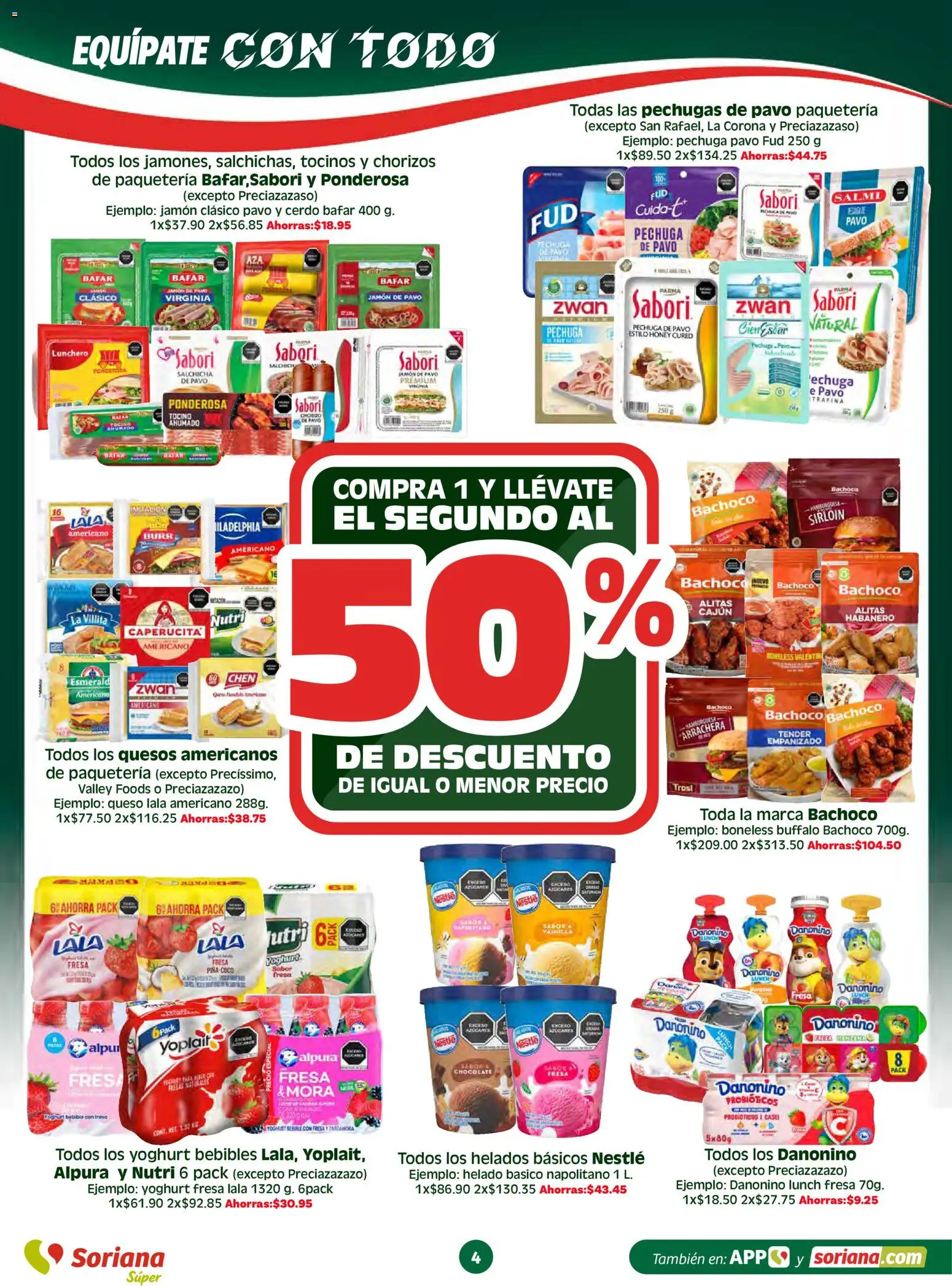 Nuevas ofertas de Soriana válidas en toda la República Mexicana desde el 26.03.2026. ¡Encuentra las mejores ofertas en Soriana En vacaciones apoyamos con todo - Súper! | Página: 4 | Productos: Fresa, Tocino, Salchicha, Queso