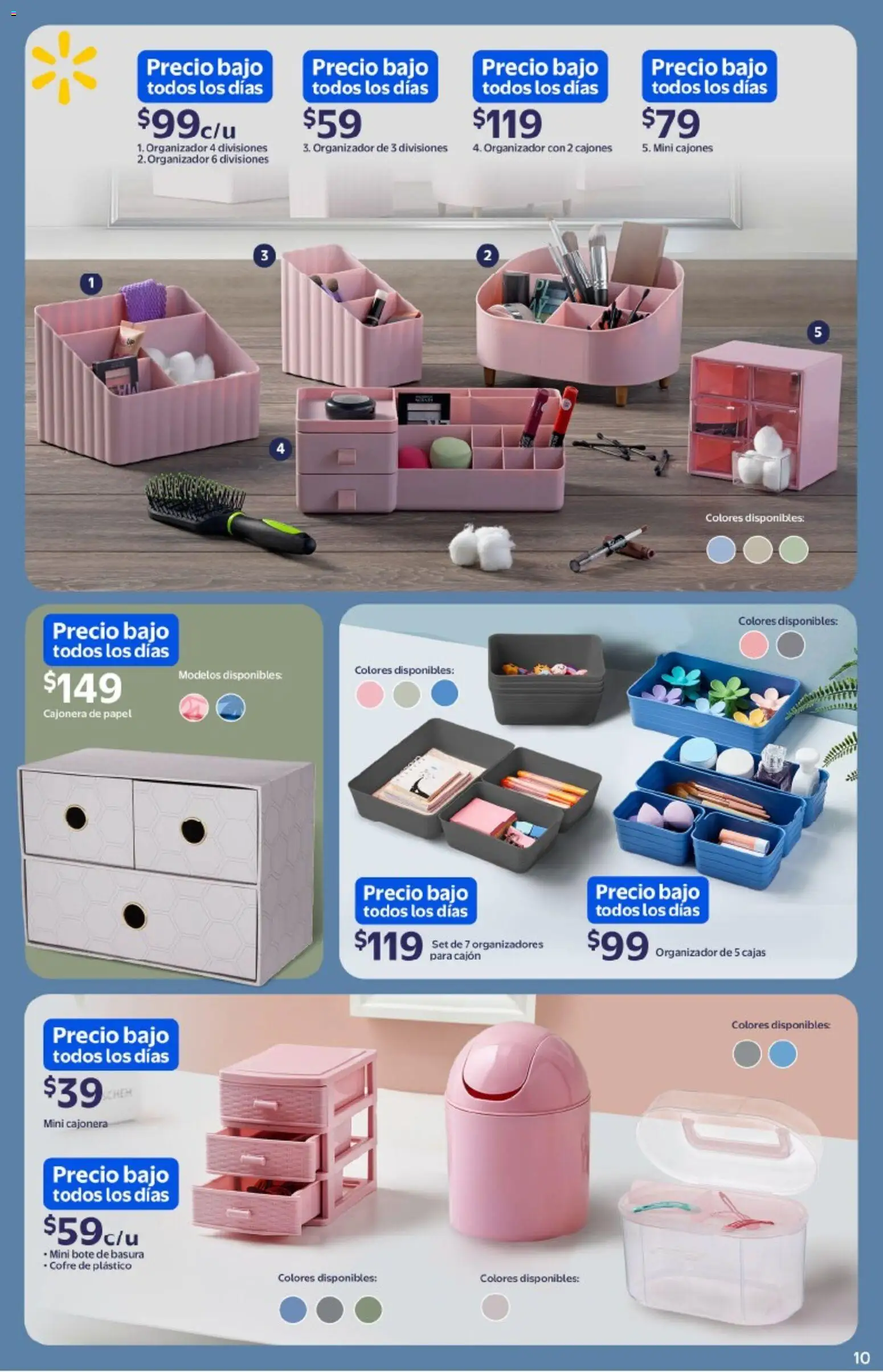Nuevas ofertas de Walmart válidas en toda la República Mexicana desde el 26.12.2025. ¡Encuentra las mejores ofertas en Walmart catálogo La paz de un hogar limpio y ordenado ! | Página: 10 | Productos: Organizador, Cajonera, Bote de basura