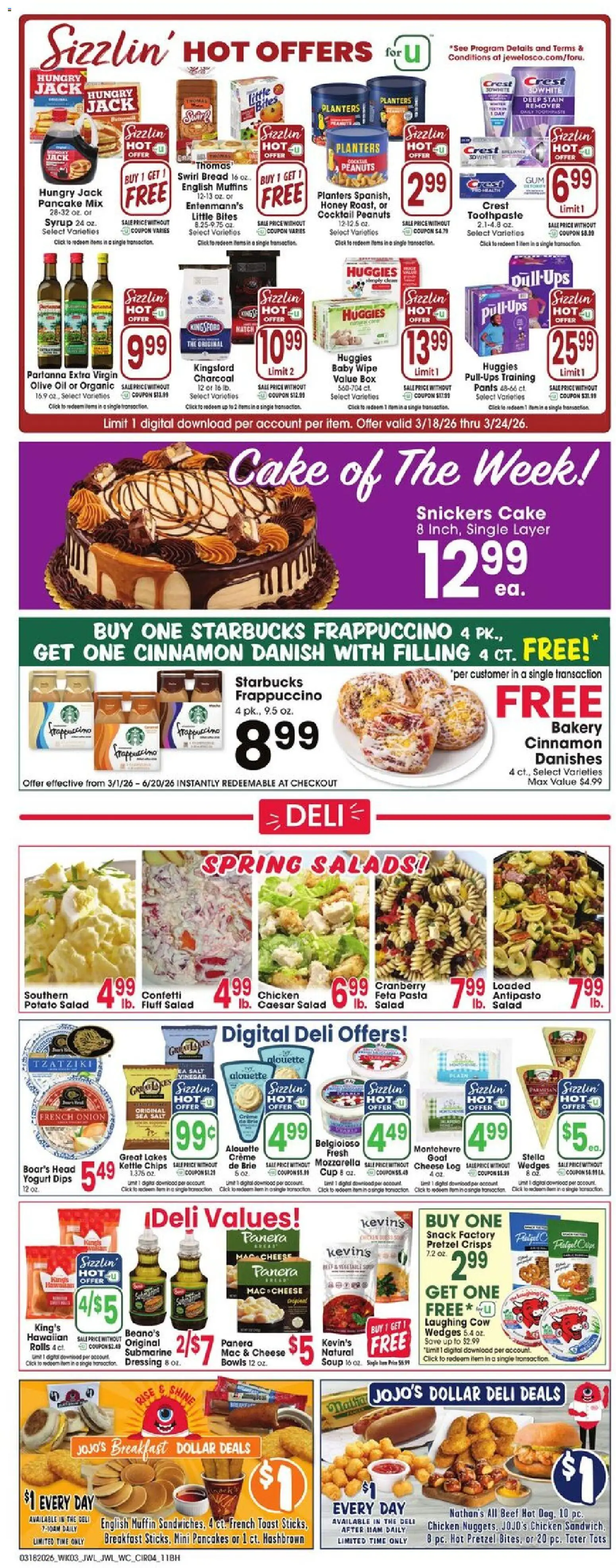 Jewel Osco Weekly Ad - IL - valid from 18.03.2026 | Page: 4 | Products: Bakery, Box, Oil, Muffin