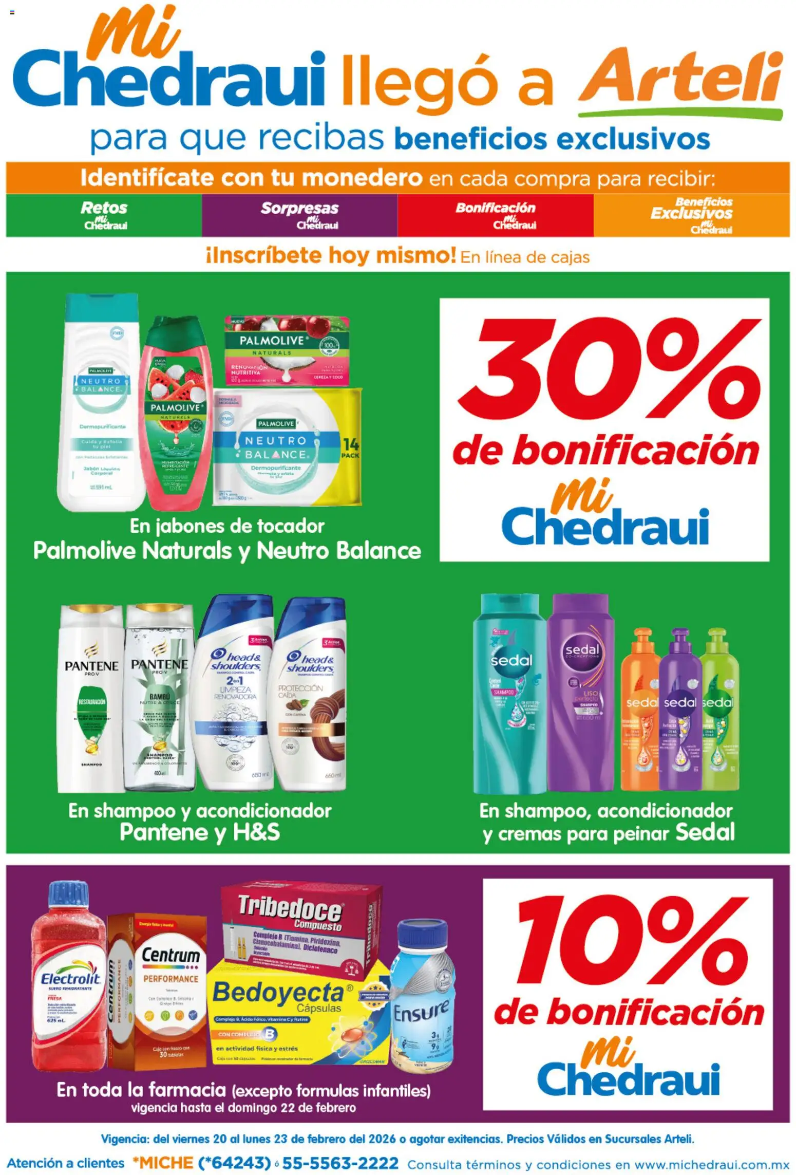 Nuevas ofertas de Arteli válidas en toda la República Mexicana desde el 20.02.2026. ¡Encuentra las mejores ofertas en Arteli folleto MiChedraui! | Página: 1 | Productos: Fresa, Monedero, Acondicionador