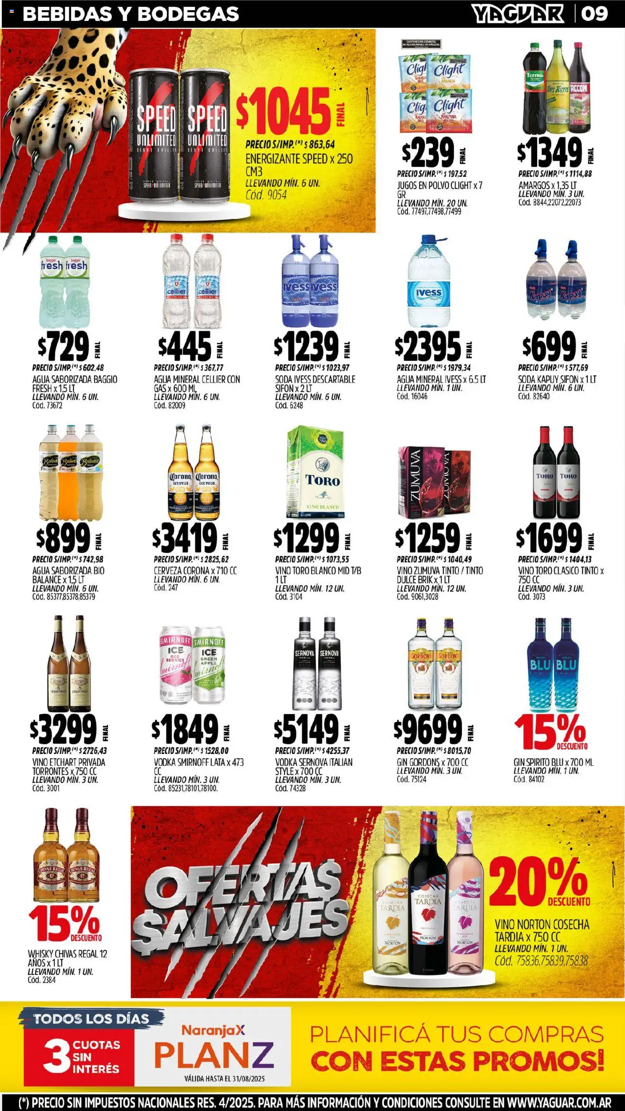 Yaguar - Chaco │ válido desde el 04.08.2025 | Página: 8 | Productos: Vodka, Whisky, Polvo, Agua saborizada