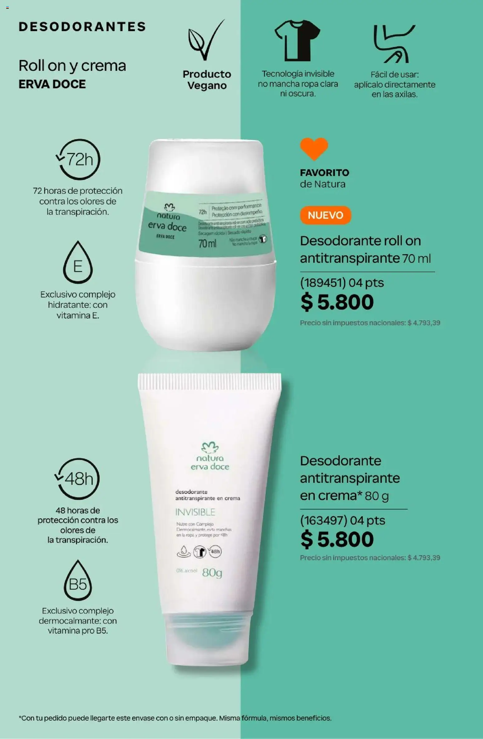 Natura Catálogo Ciclo 4/2026 │ válido desde el 01.04.2026 | Página: 232 | Productos: Desodorante, Antitranspirante, Ropa, Crema