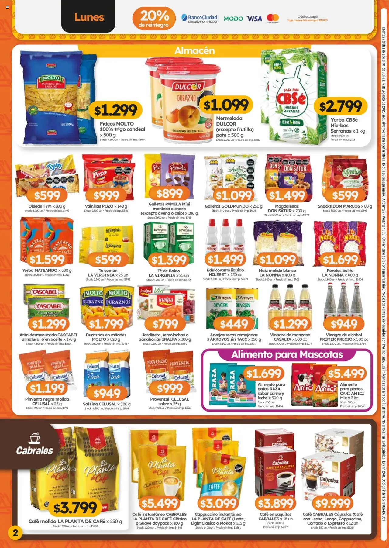 Cordiez ofertas │ válido desde el 31.07.2025 | Página: 2 | Productos: Banco, Arvejas, Maiz, Mermelada