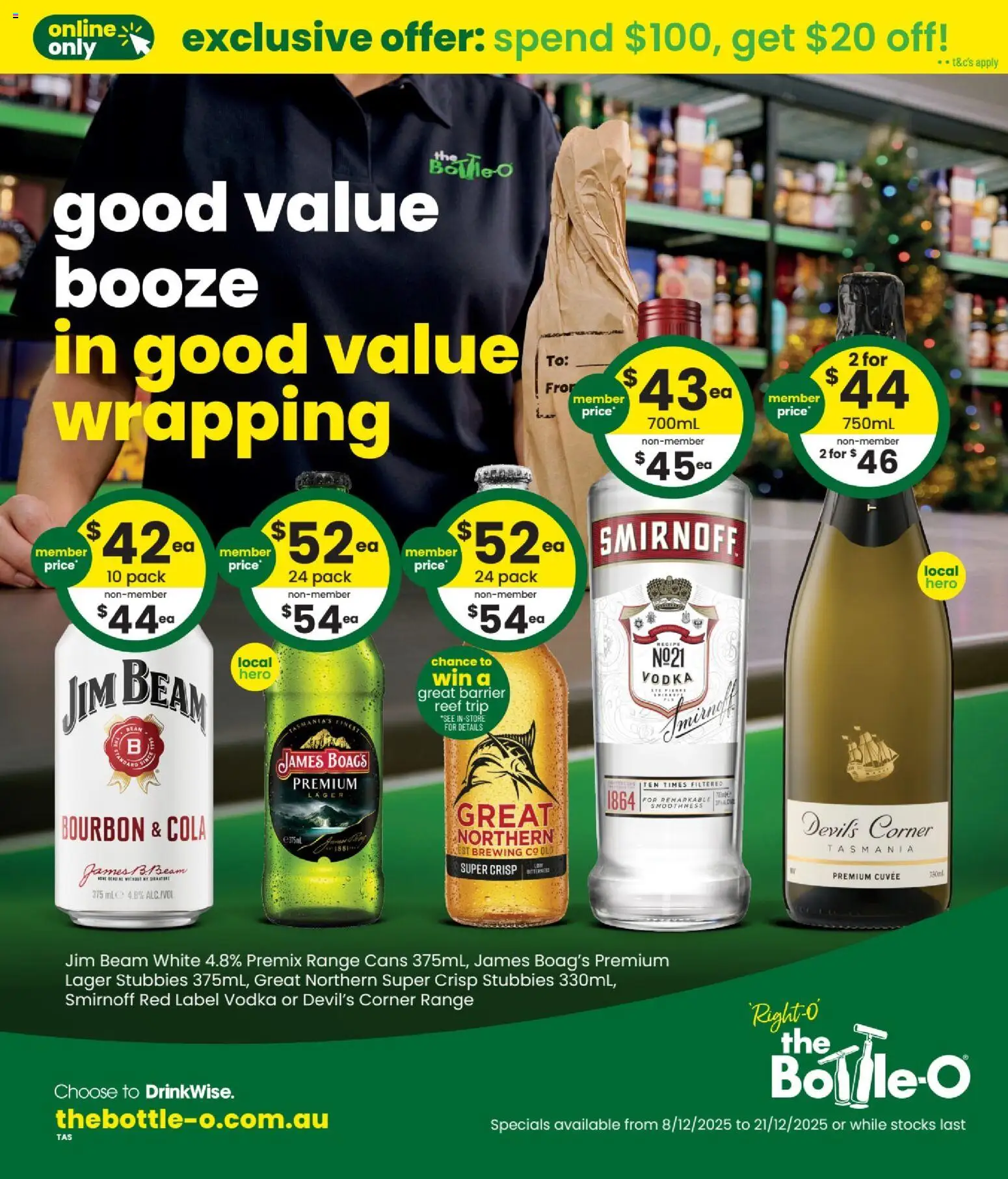 The Bottle-O catalogue - valid from 08.12.2025 | Page: 1 | Products: Bourbon, Vodka