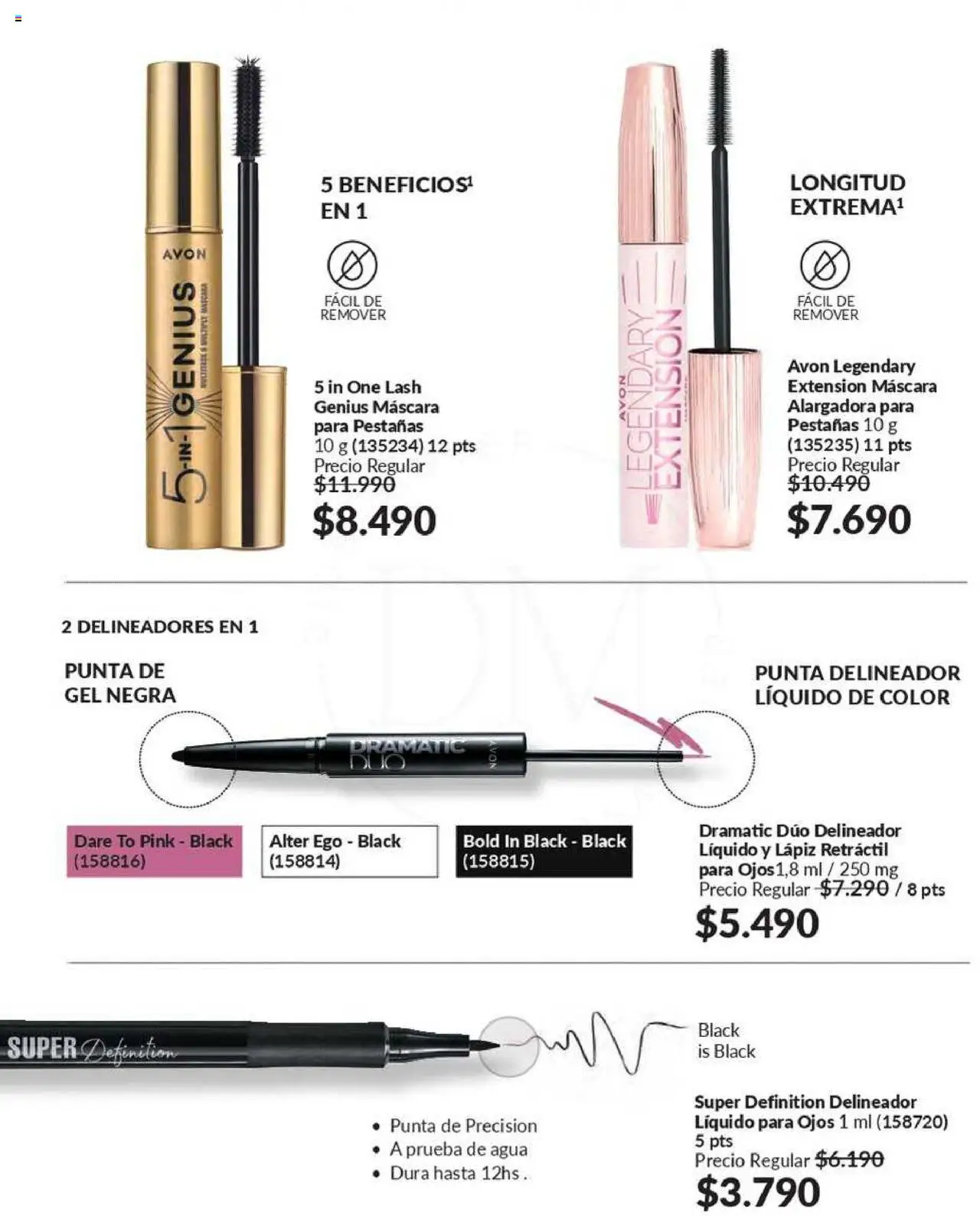 Catálogo Avon Campaña 12 │ válido desde el 22.07.2025 | Página: 23 | Productos: Agua, Máscara, Delineador