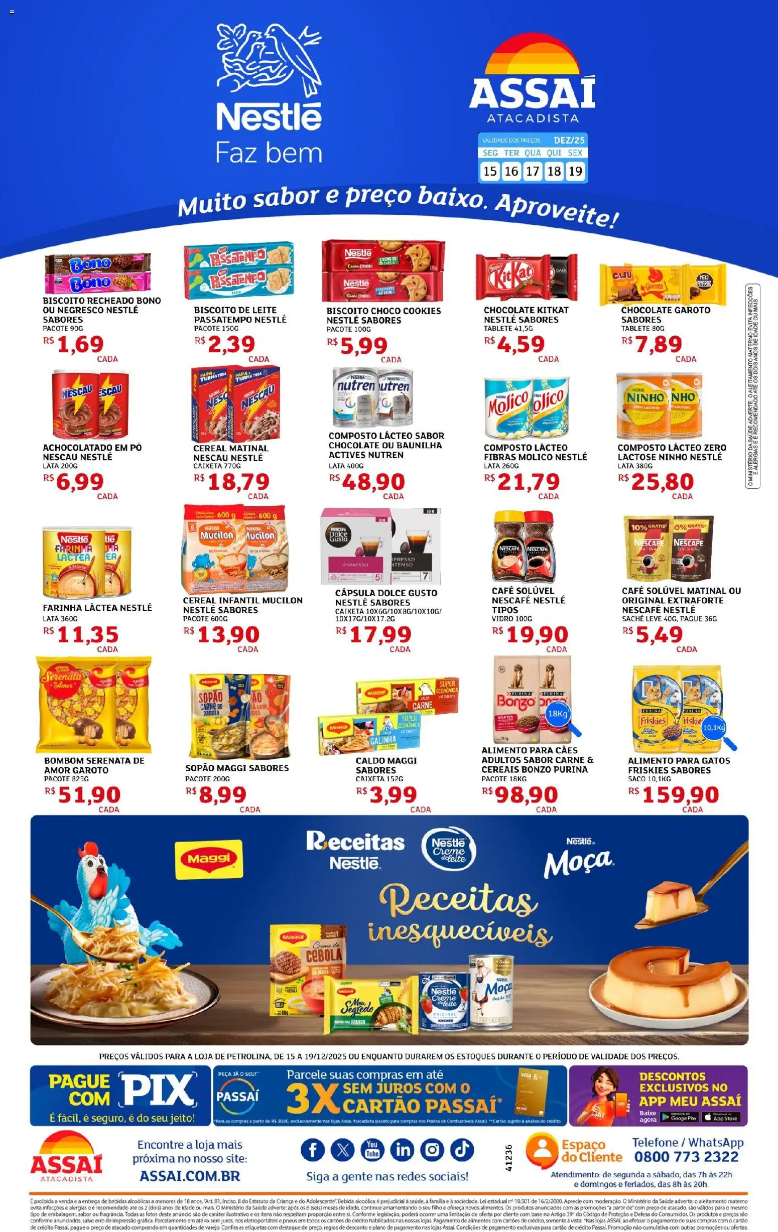 Assaí Atacadista Folheto - válido de 15.12.2025 | Página: 1 | Produtos: Pó, Farinha láctea, Leite, Base