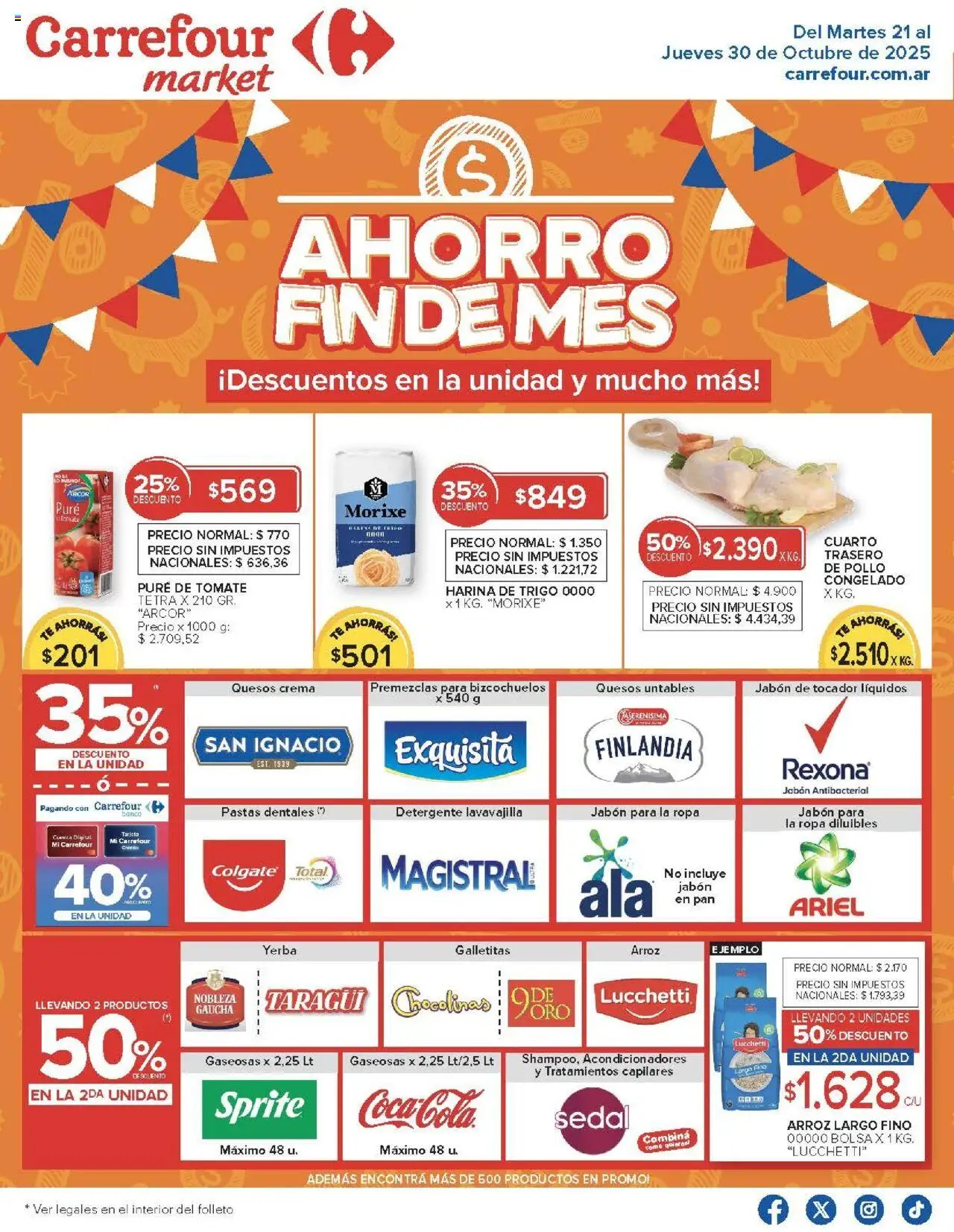 Carrefour Market catálogo - Chubut │ válido desde el 21.10.2025 | Página: 1 | Productos: Bolsa, Pure de Tomate, Pan, Té
