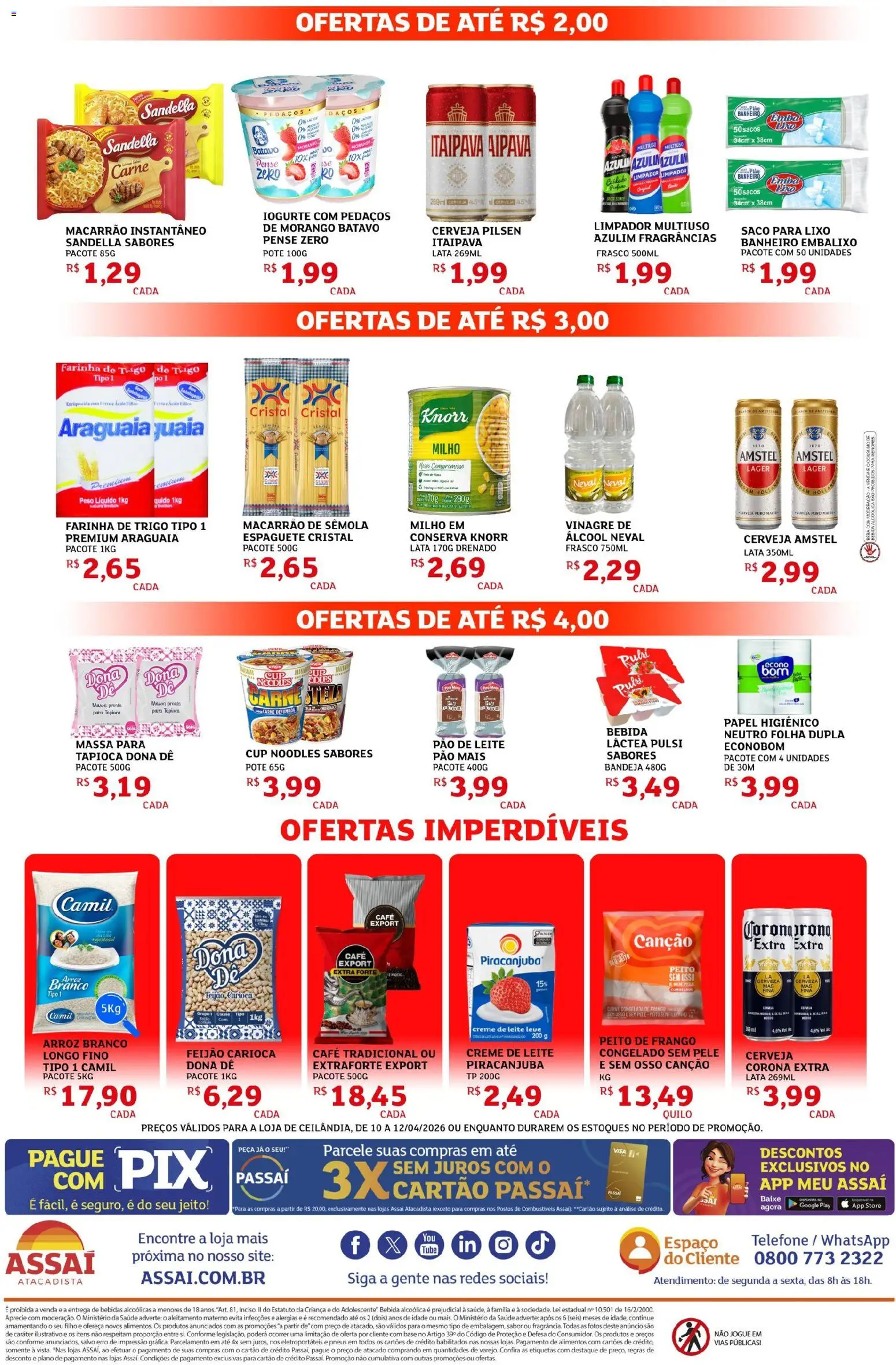 Assaí Atacadista Folheto - válido de 10.04.2026 | Página: 2 | Produtos: Farinha de trigo, Tapioca, Café, Macarrão