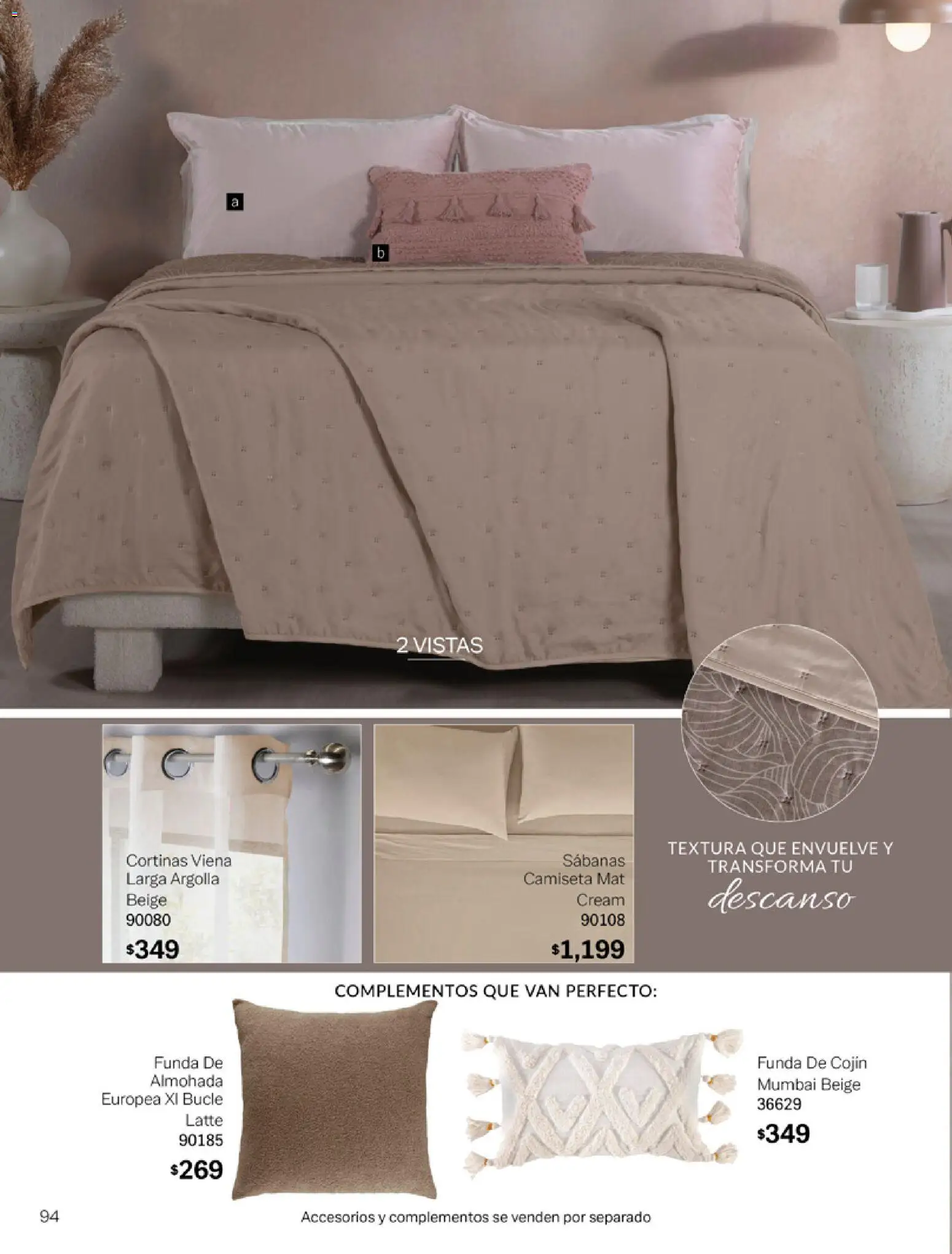 Nuevas ofertas de Vianney válidas en toda la República Mexicana desde el 06.03.2026. ¡Encuentra las mejores ofertas en Vianney catálogo Tu hogar, nuestra pasión! | Página: 96 | Productos: Almohada, Sabanas, Cortinas, Camiseta