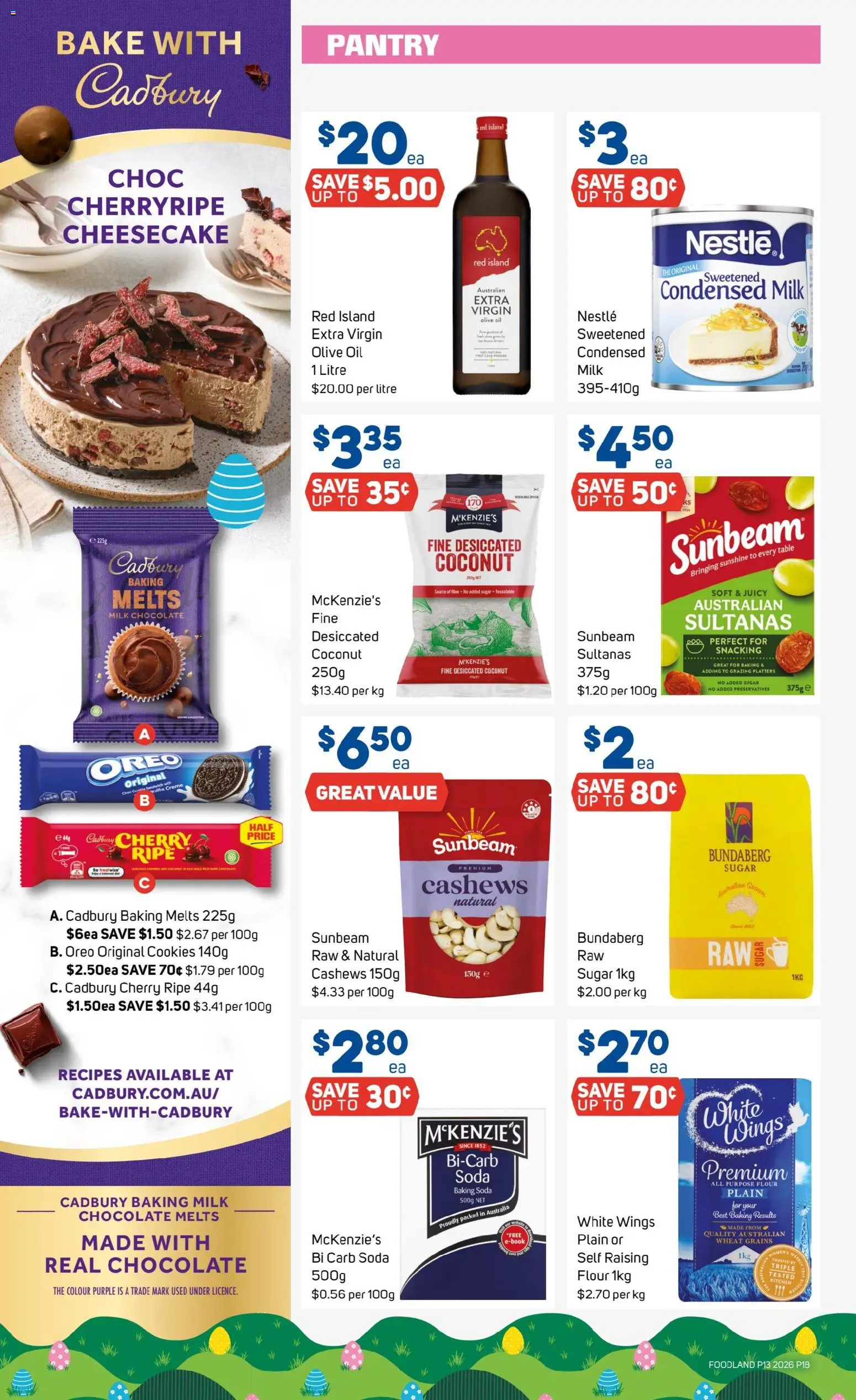 Foodland catalogue - valid from 25.03.2026 | Page: 18 | Products: Table, Flour, Chocolate, Sugar