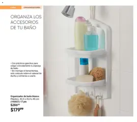 Vista previa de Organizador de baño blanco, Plástico. 42,3 x 26,4 x 46 cm (193027) 17 pts, nuevo folleto de la tienda, válido en México a partir del 09.10.2025 | Página: 100 | Productos: Esponja, Organizador, Baño, Sobre