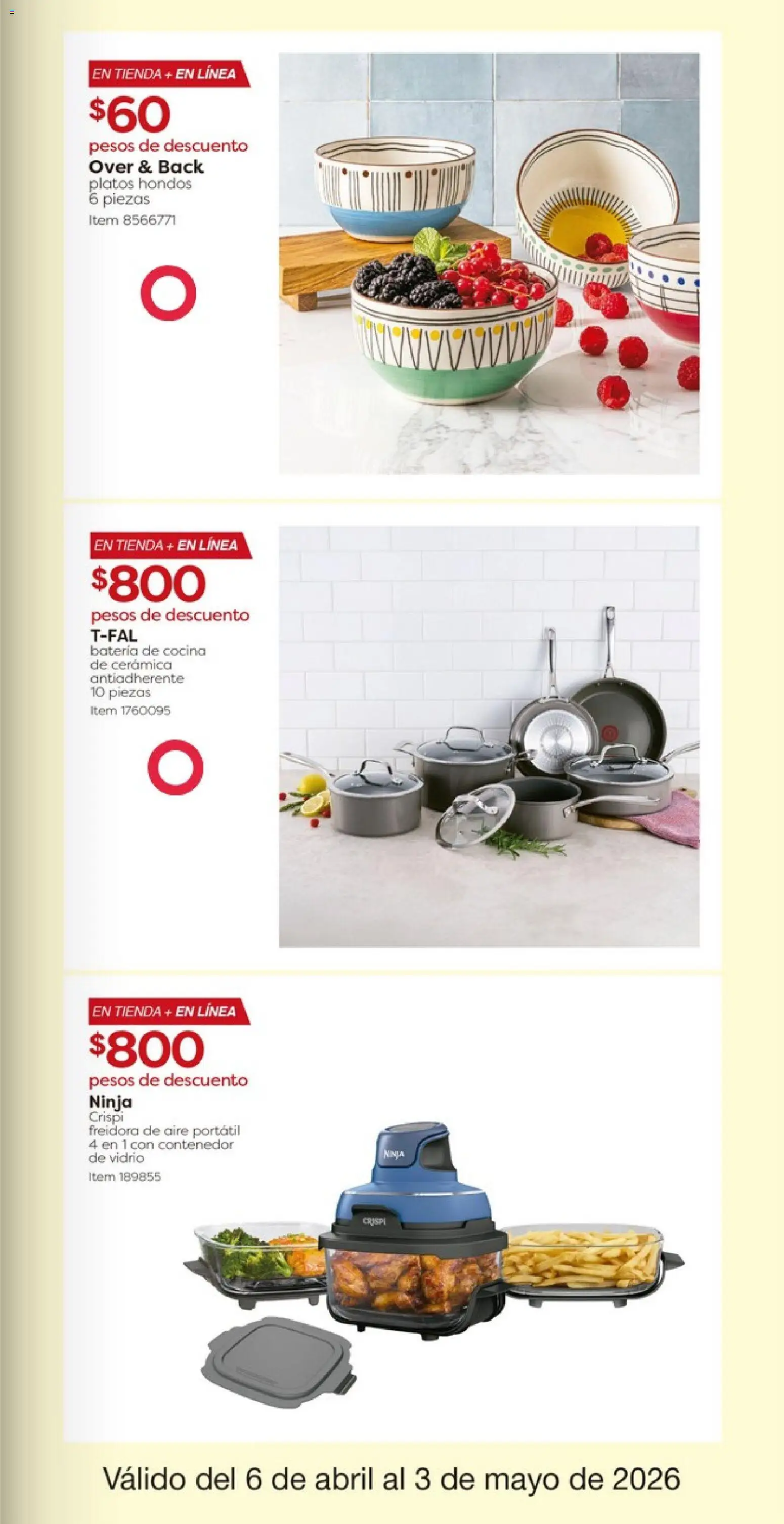 Nuevas ofertas de Costco válidas en toda la República Mexicana desde el 06.04.2026. ¡Encuentra las mejores ofertas en Costco catálogo! | Página: 13 | Productos: Freidora de aire, Cocina, Contenedor, Freidora