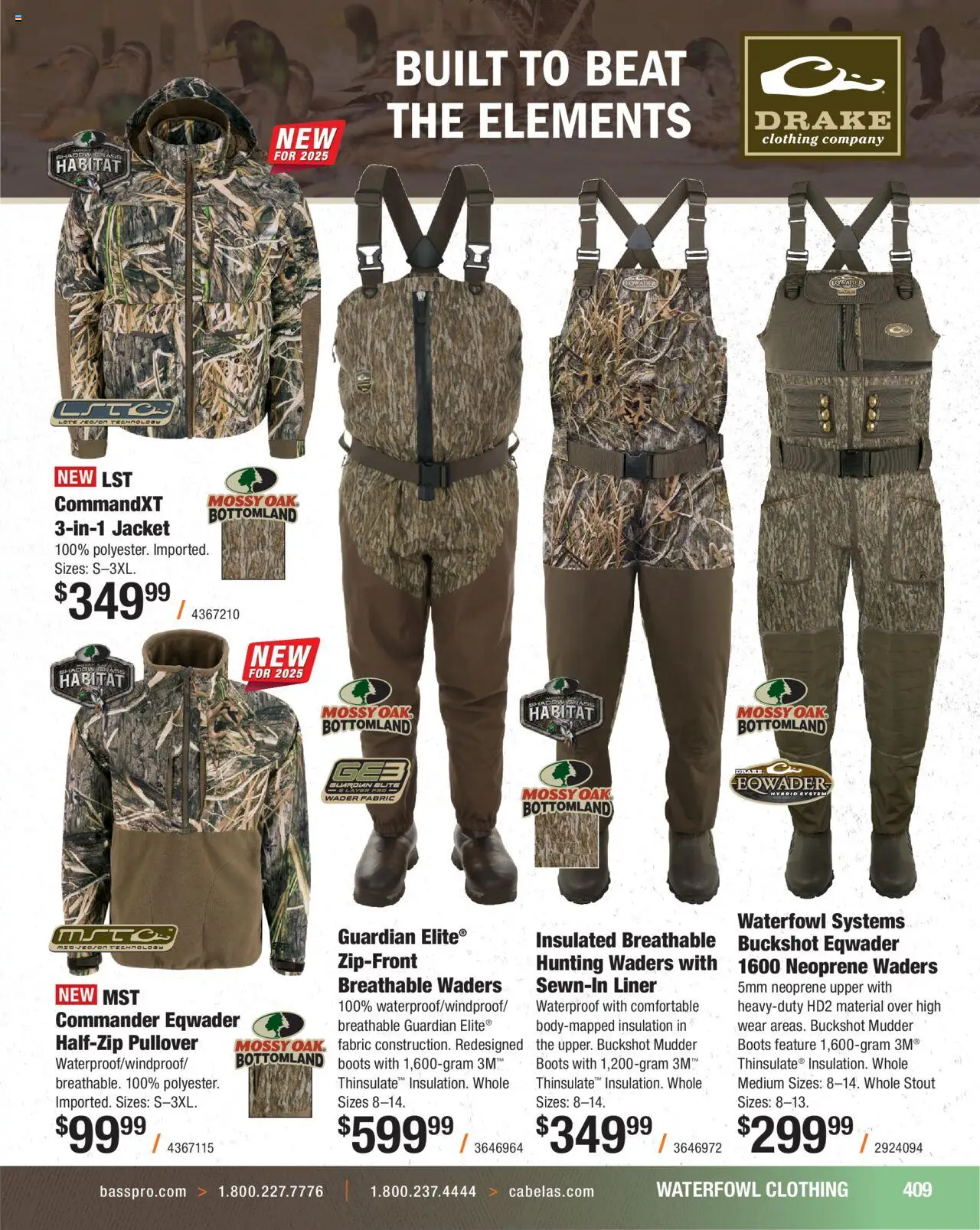 Cabela's Hunting Master 25 - valid from 11.08.2025 | Page: 409 | Products: Jacket, Boots, Waterfowl