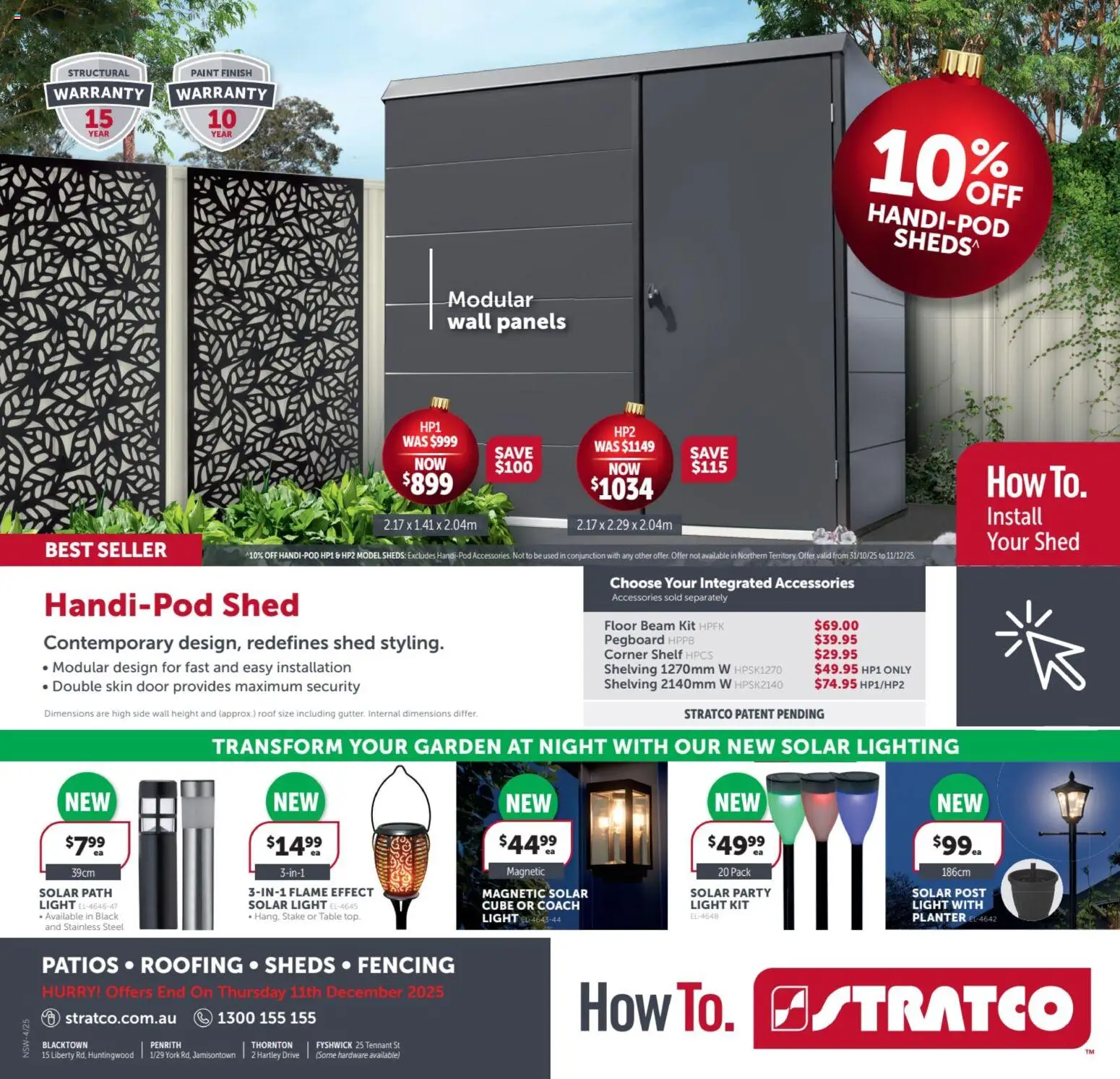 Stratco catalogue - valid from 31.10.2025 | Page: 12 | Products: Door, Light, Shed, Accessories