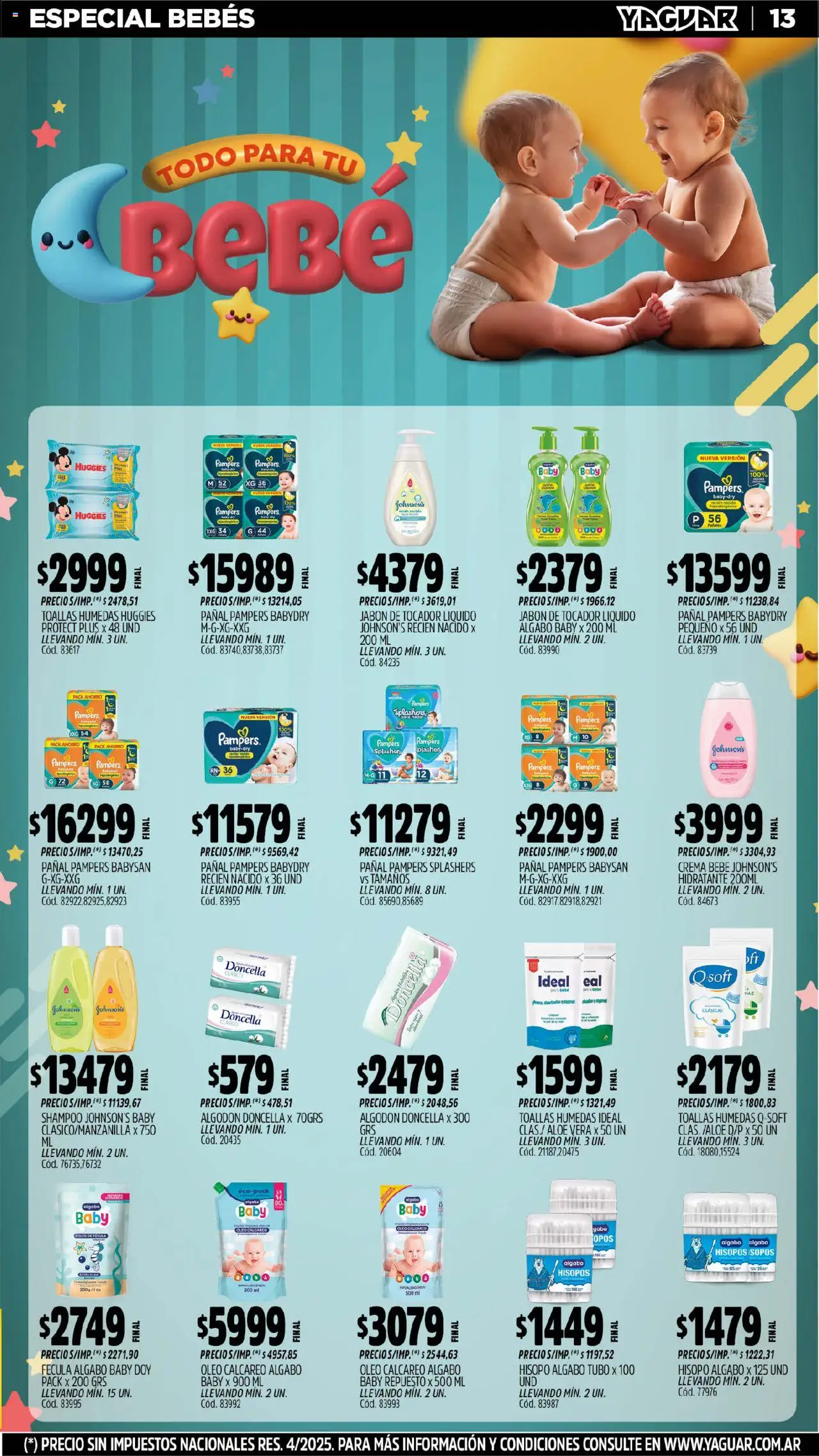 Yaguar - Trelew │ válido desde el 04.08.2025 | Página: 13 | Productos: Toallas, Shampoo, Jabón, Crema
