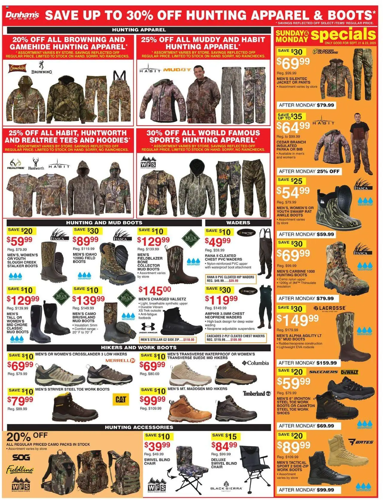 Dunham's Sports Weekly Ad - valid from 20.09.2025 | Page: 6 | Products: Chair, Pants, Water, Boots