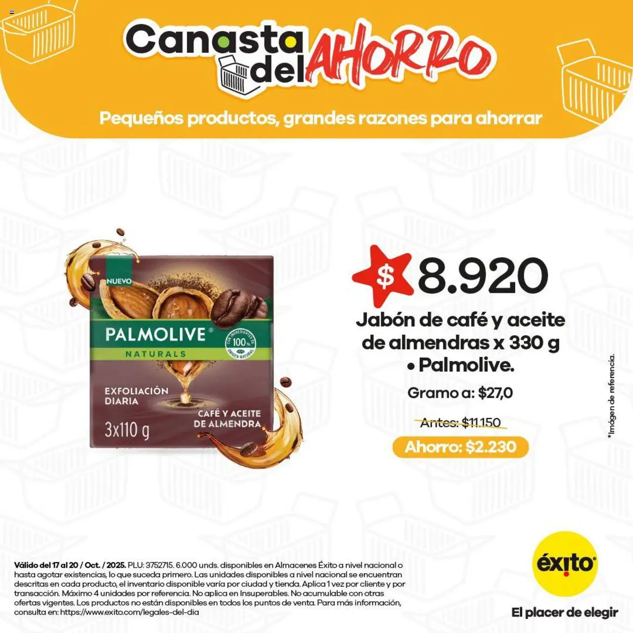 Éxito revista - valida desde el 17.10.2025 | Página: 9 | Productos: Almendras, Jabón, Café, Aceite
