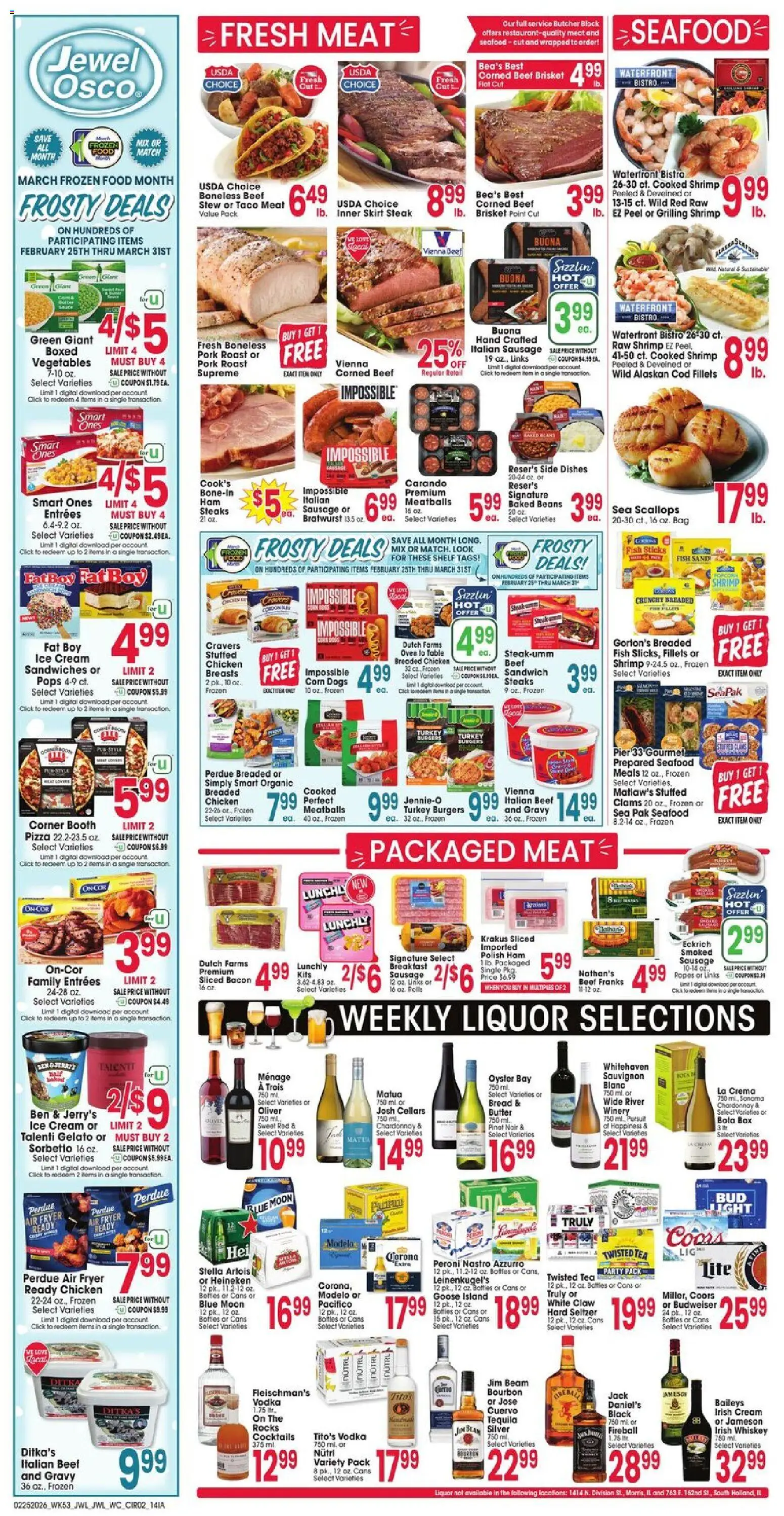 Jewel Osco Weekly Ad - IA - valid from 25.02.2026 | Page: 2 | Products: Butter, Tea, Bourbon, Vodka