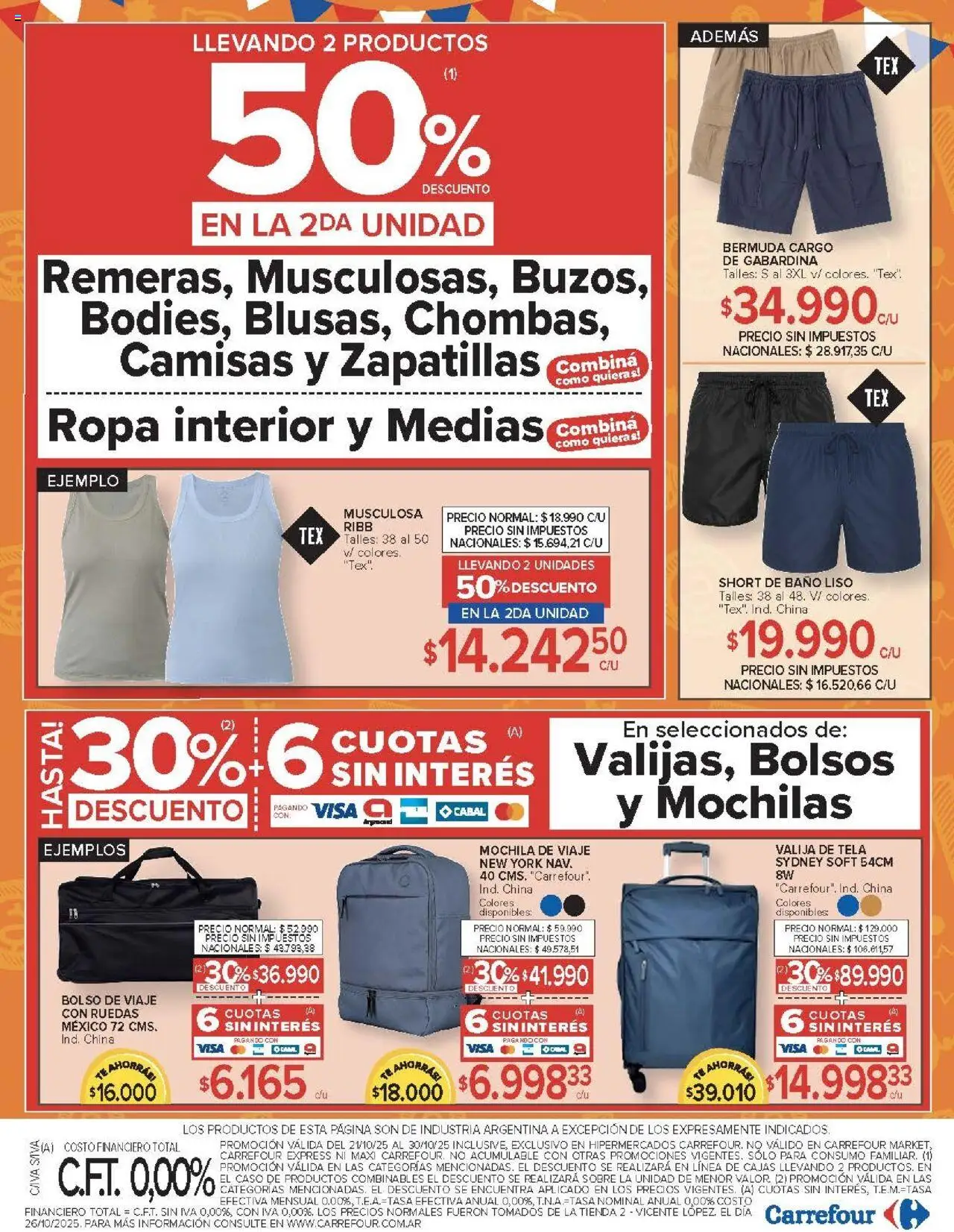 Carrefour - Ofertas Carrefour | 21 al 30 Octubre - 877a82af-aec3-47b2-a5ca-060b2cfa1f47 │ válido desde el 21.10.2025 | Página: 24 | Productos: Bermuda, Ropa, Ropa interior, Medias