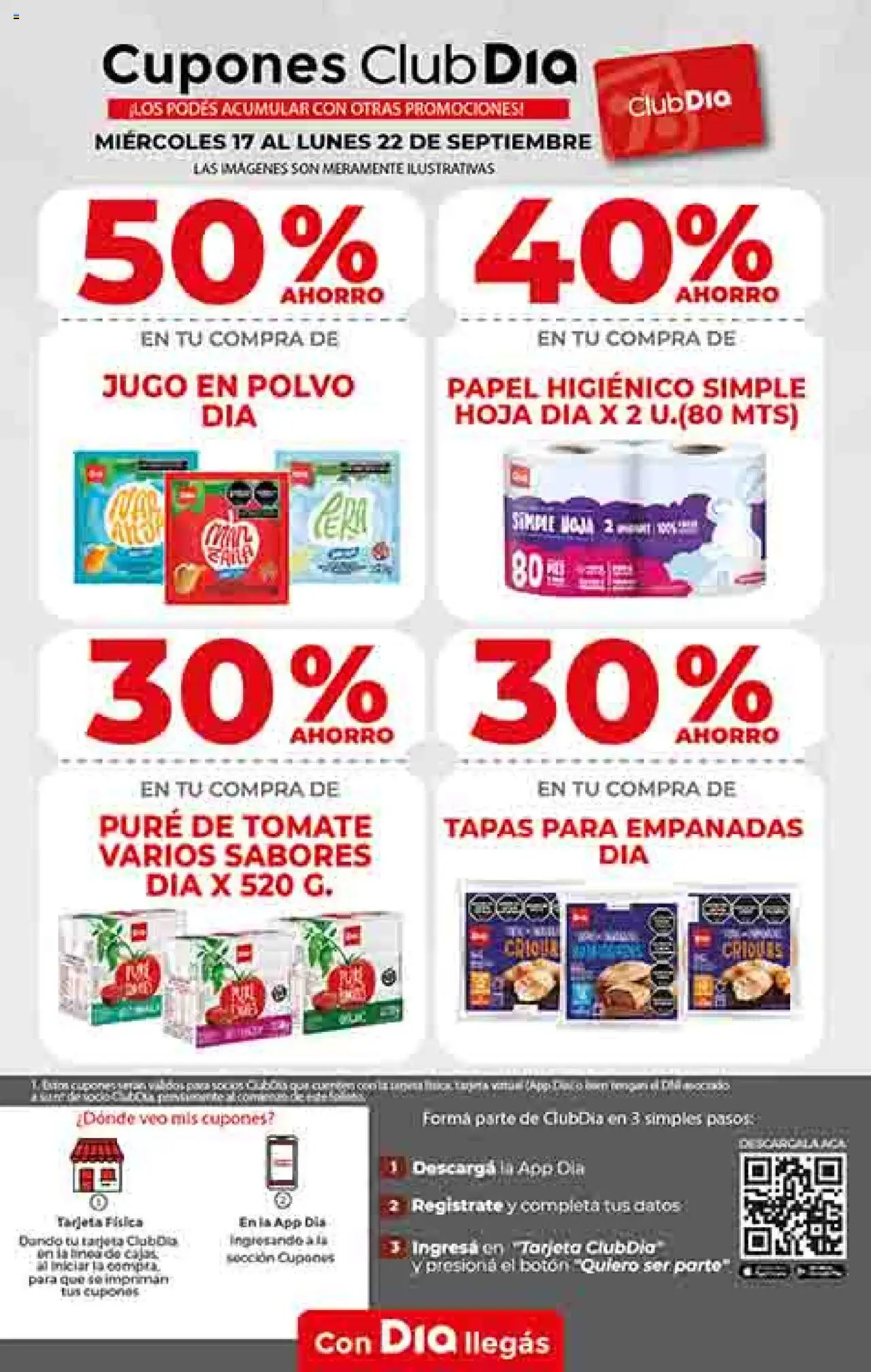Dia - Ofertas - Salta y Jujuy │ válido desde el 17.09.2025 | Página: 18 | Productos: Papel higiénico, Tomate, Pure de Tomate, Jugo