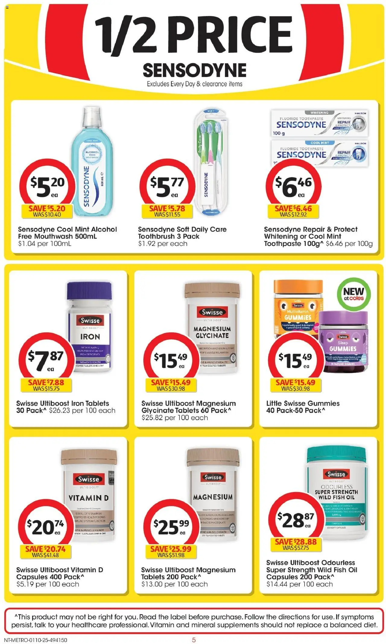 Coles catalogue - valid from 01.10.2025 | Page: 5 | Products: Oil, Mouthwash, Fish oil, Multivitamin