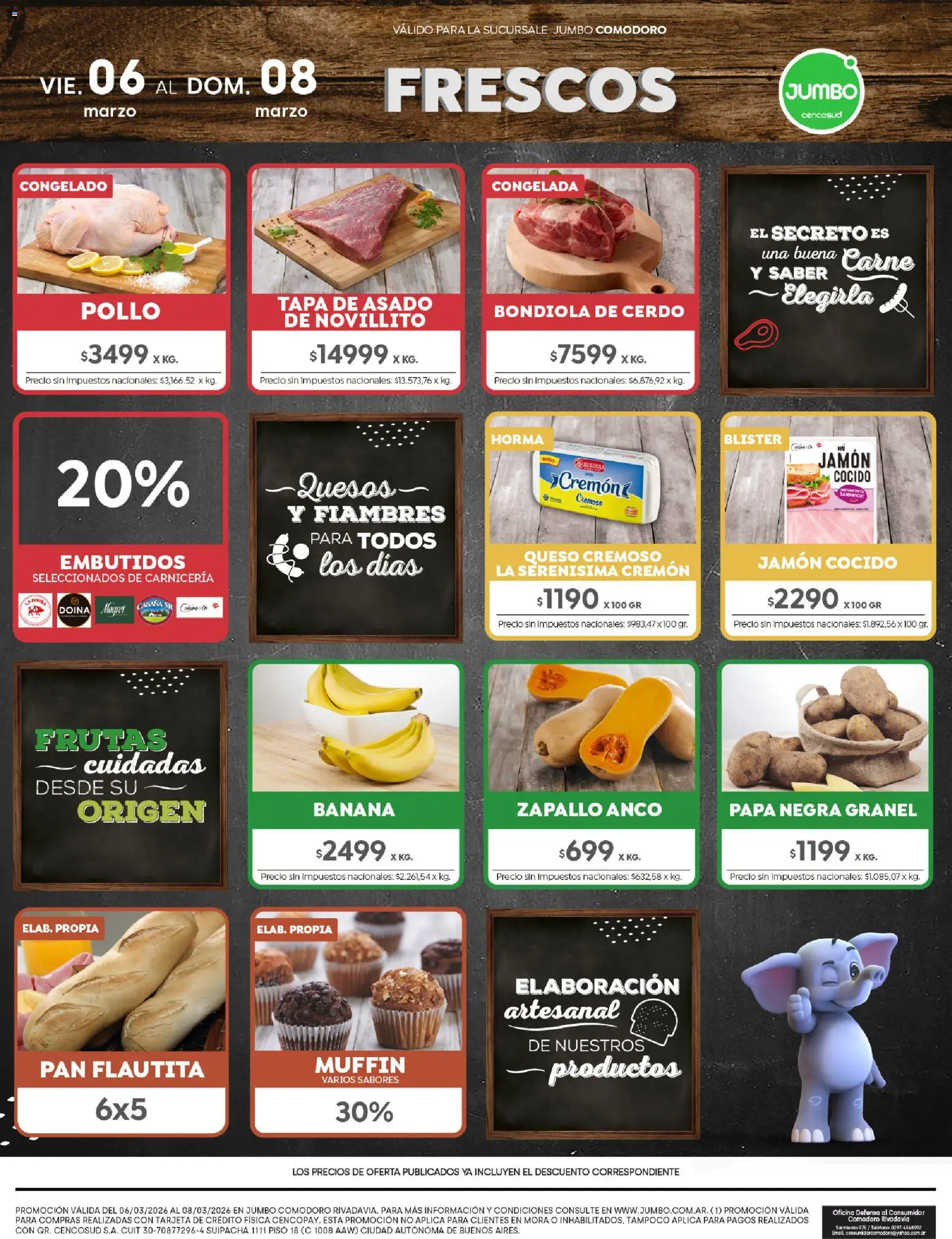 Jumbo ofertas │ válido desde el 06.03.2026 | Página: 7 | Productos: Teléfono, Zapallo, Jamón cocido, Papa