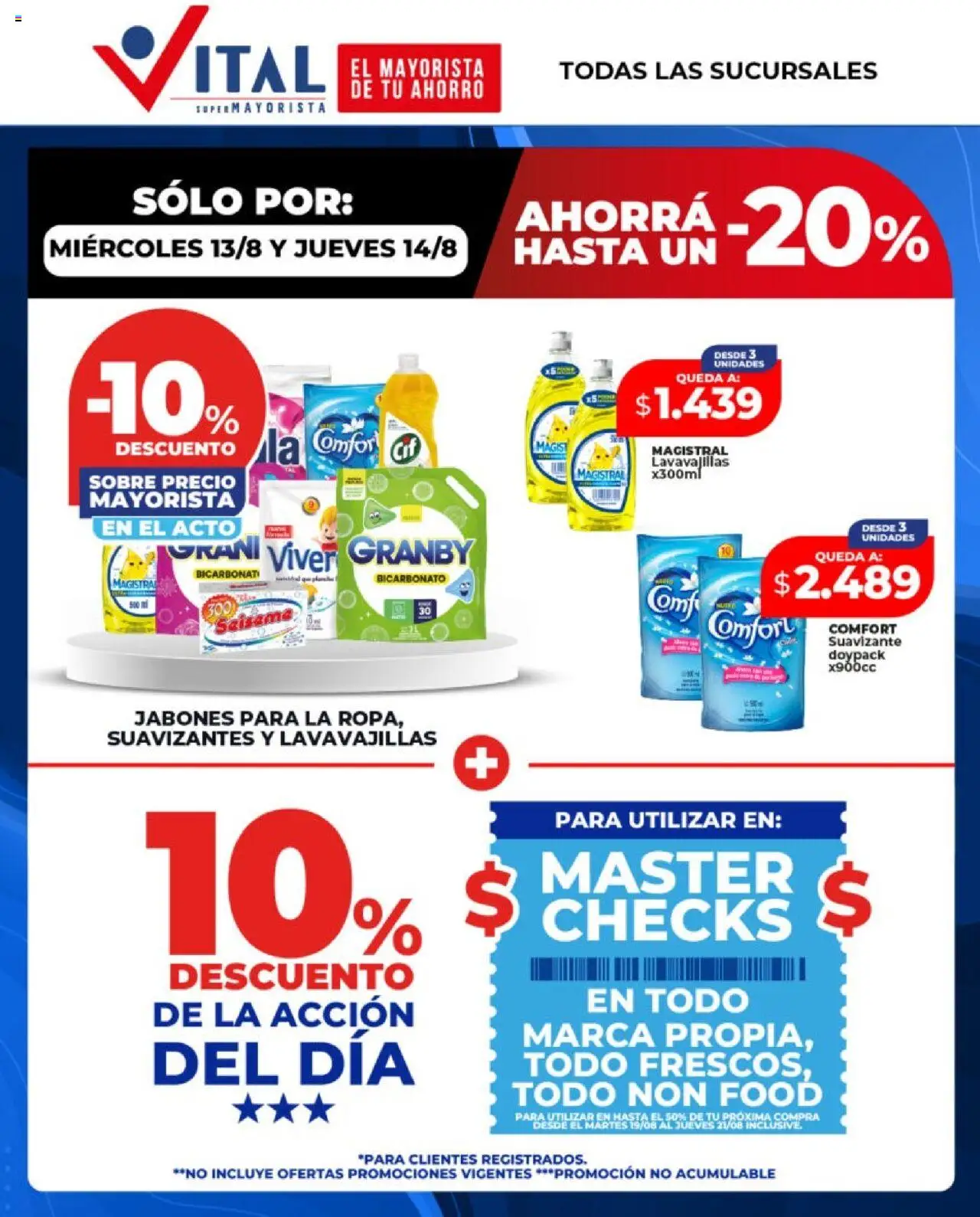 Vital - Sólo por Miércoles y Jueves │ válido desde el 13.08.2025 | Página: 1 | Productos: Lavavajillas, Sobre, Suavizante