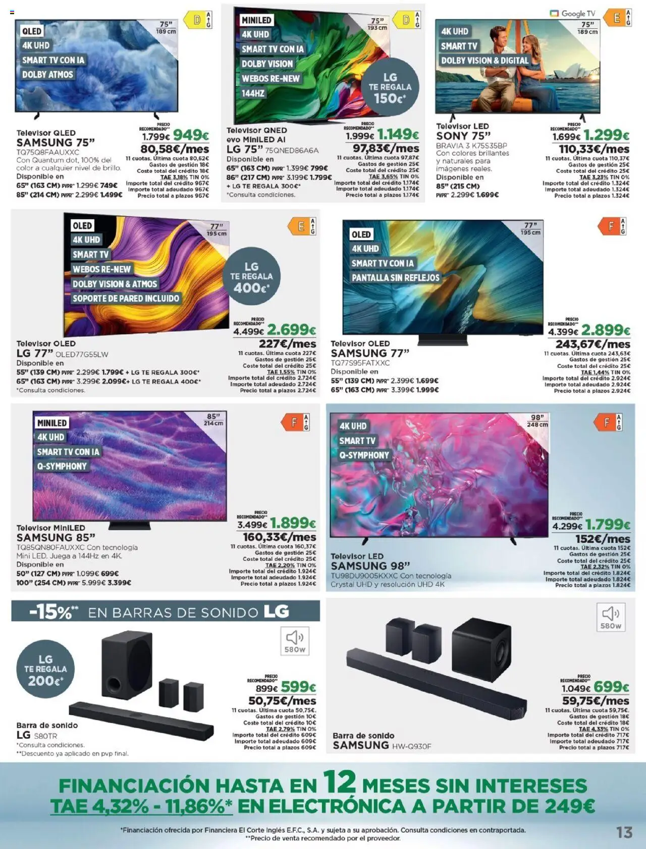 Nuevas ofertas de El Corte Inglés válidas en toda la República Mexicana desde el 06.10.2025. ¡Encuentra las mejores ofertas en El Corte Inglés - Catálogo Los Tecnoprecios! | Página: 13 | Productos: Barra, Té, Televisor