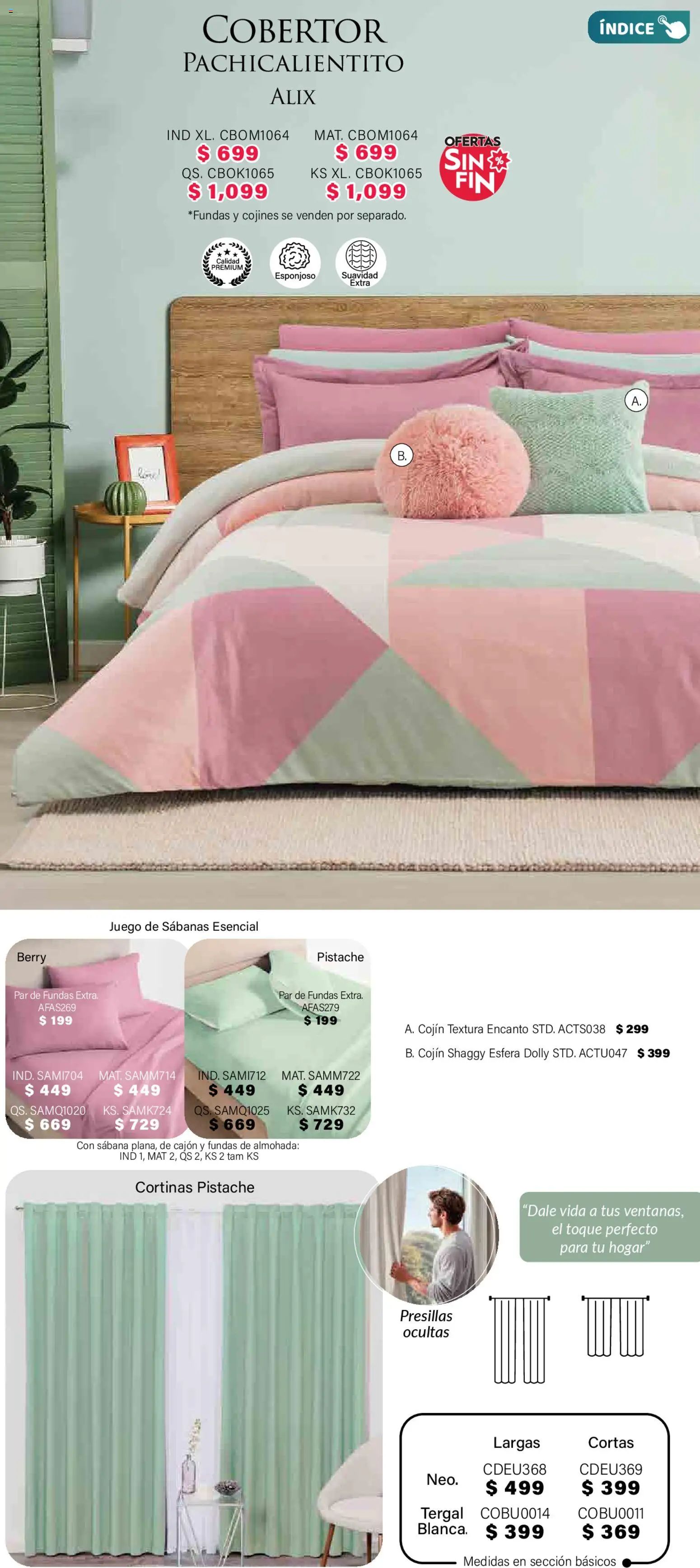 Nuevas ofertas de Colchas Concord válidas en toda la República Mexicana desde el 01.11.2025. ¡Encuentra las mejores ofertas en Colchas Concord Buen Fin! | Página: 297 | Productos: Juego, Almohada, Sabanas, Cortinas