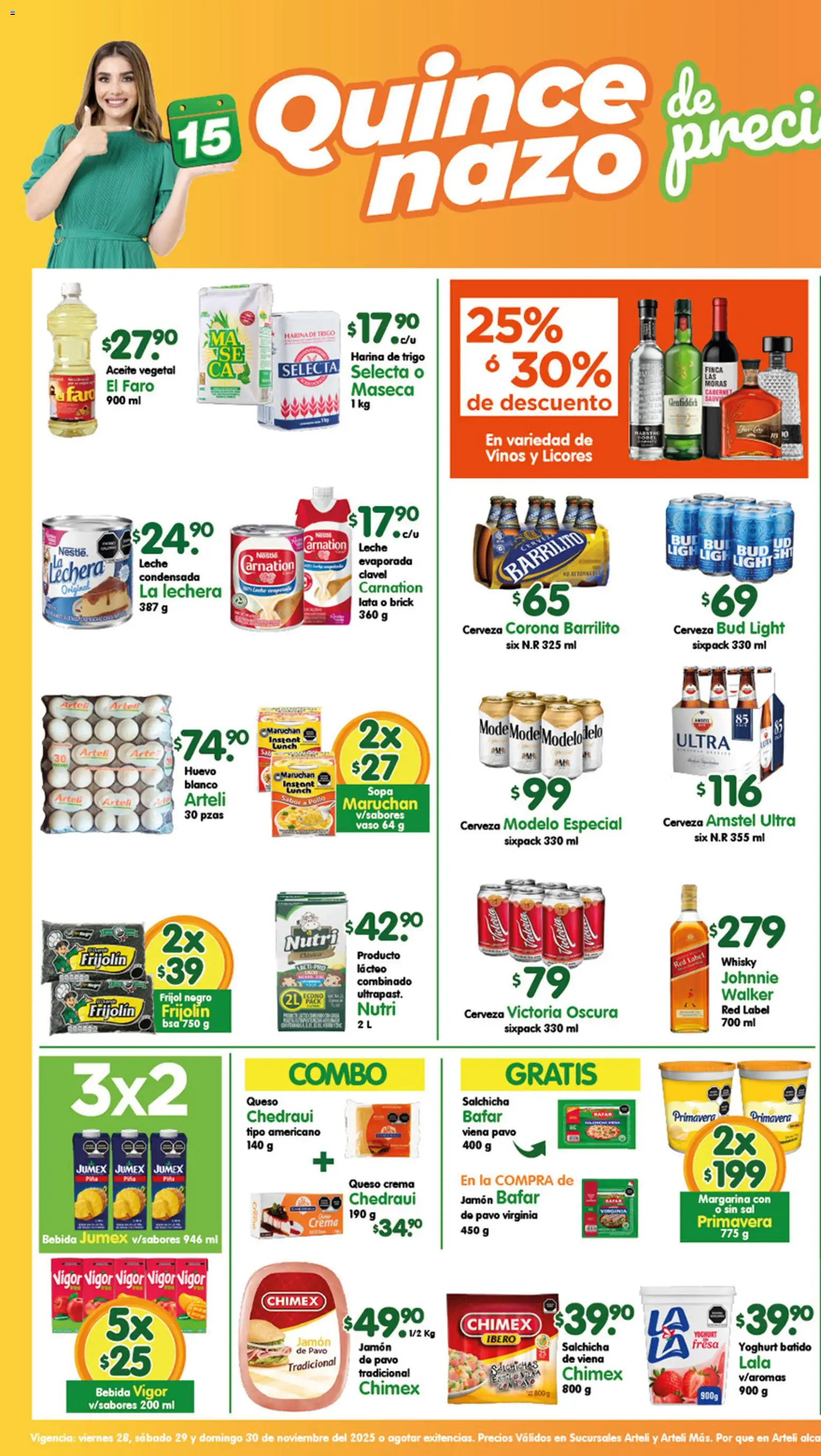 Nuevas ofertas de Arteli válidas en toda la República Mexicana desde el 28.11.2025. ¡Encuentra las mejores ofertas en Arteli folleto Suc.Arteli & Arteli mas! | Página: 1 | Productos: Pollo, Harina, Aceite, Whisky