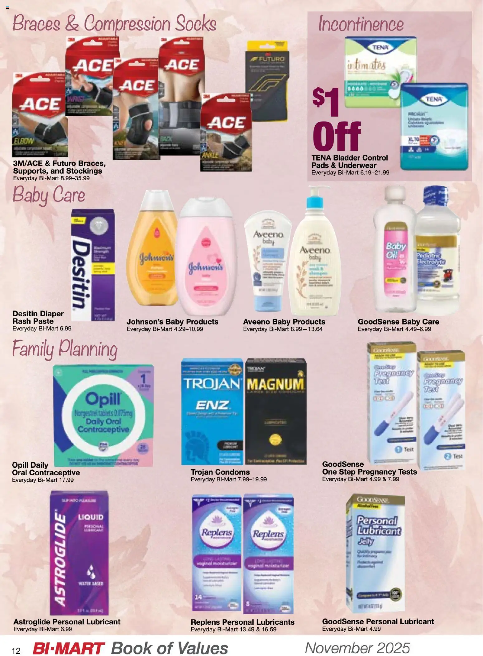 Bi-Mart November Health & Beauty Book of Values - valid from 01.11.2025 | Page: 12 | Products: Pads, Underwear, Socks