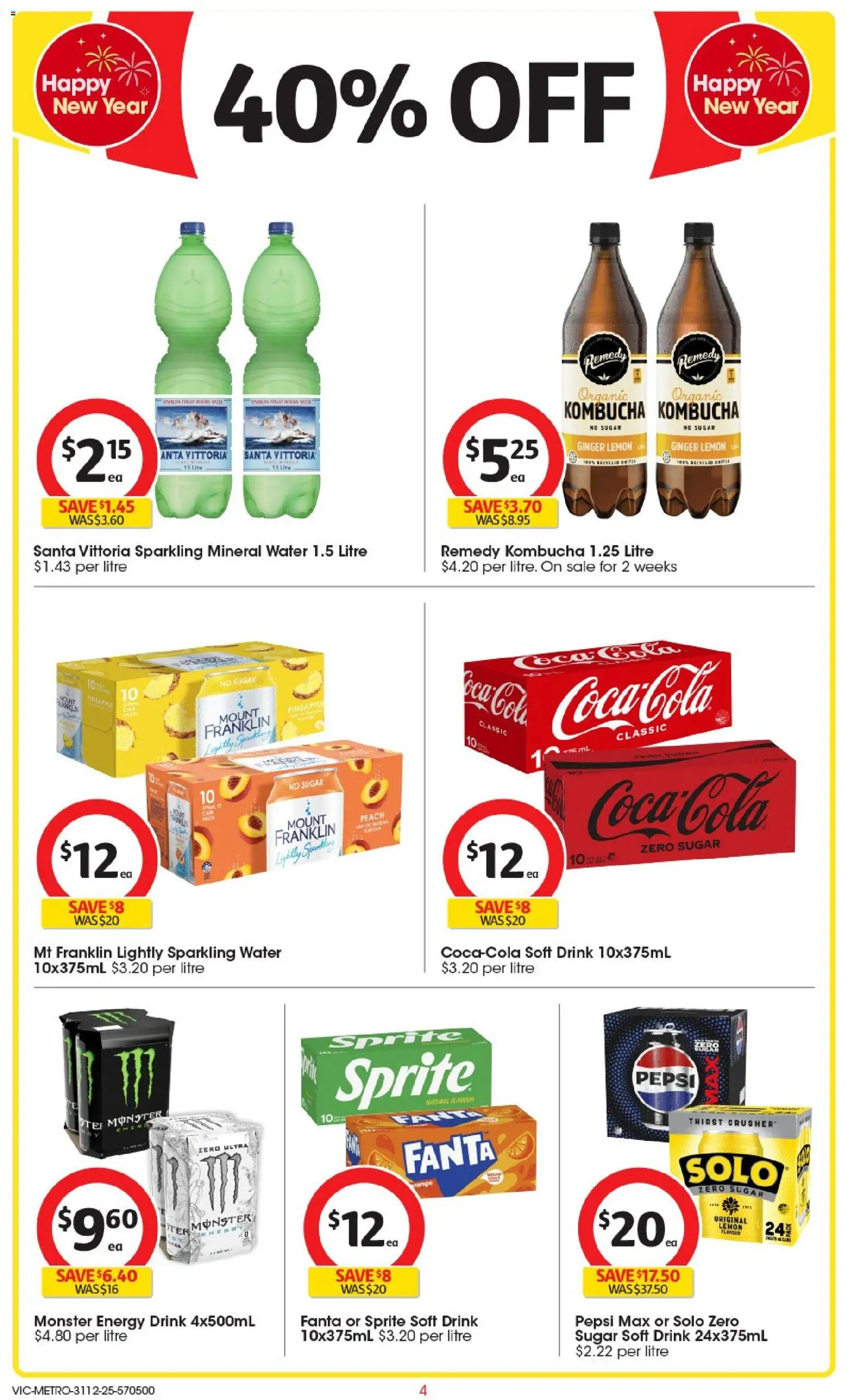 Coles catalogue - valid from 31.12.2025 | Page: 5 | Products: Energy drink, Pineapple, Pepsi, Sugar