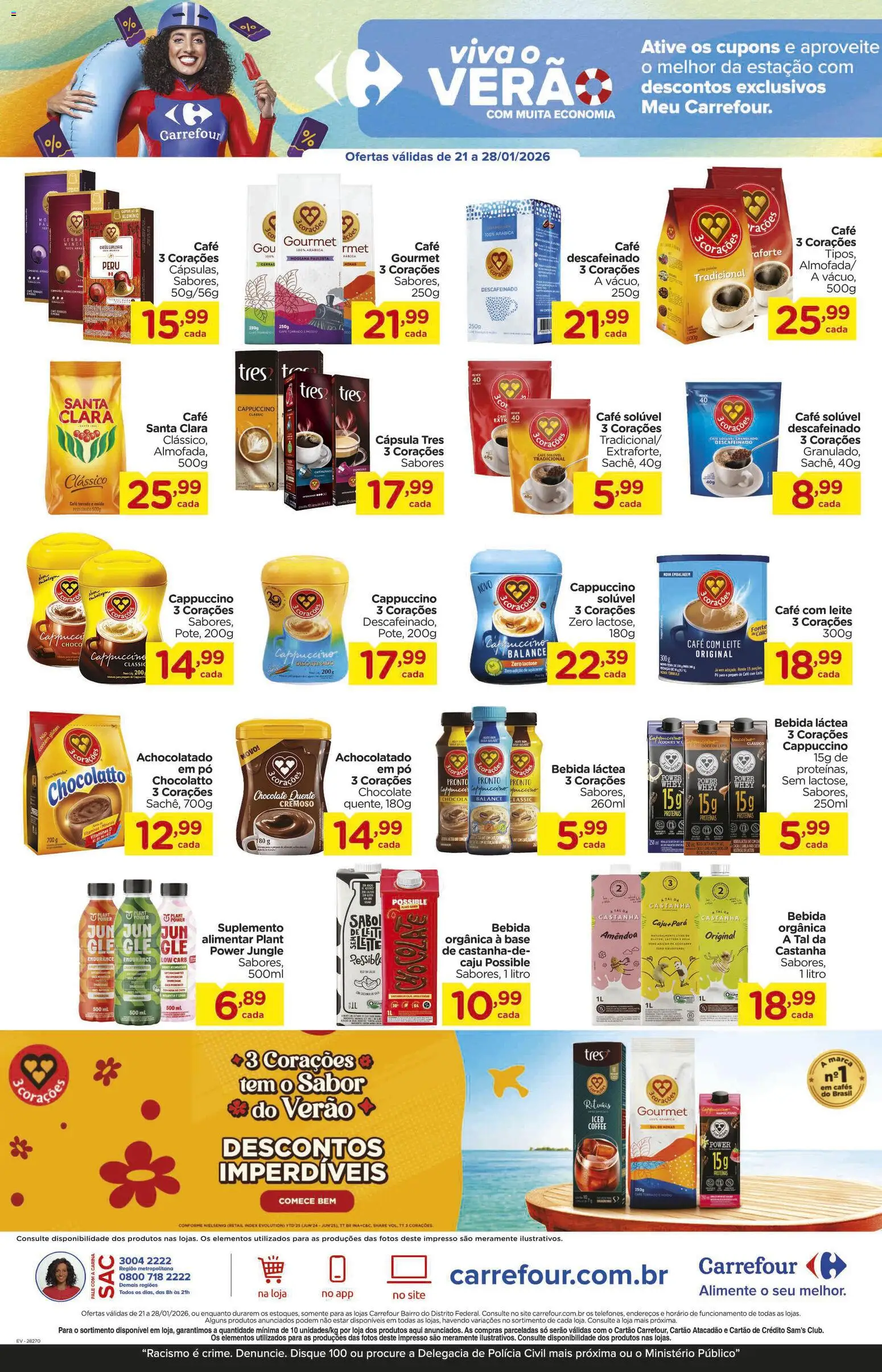 Carrefour Bairro Folheto - válido de 21.01.2026 | Página: 2 | Produtos: Leite, Café, Chocolate, Bebida