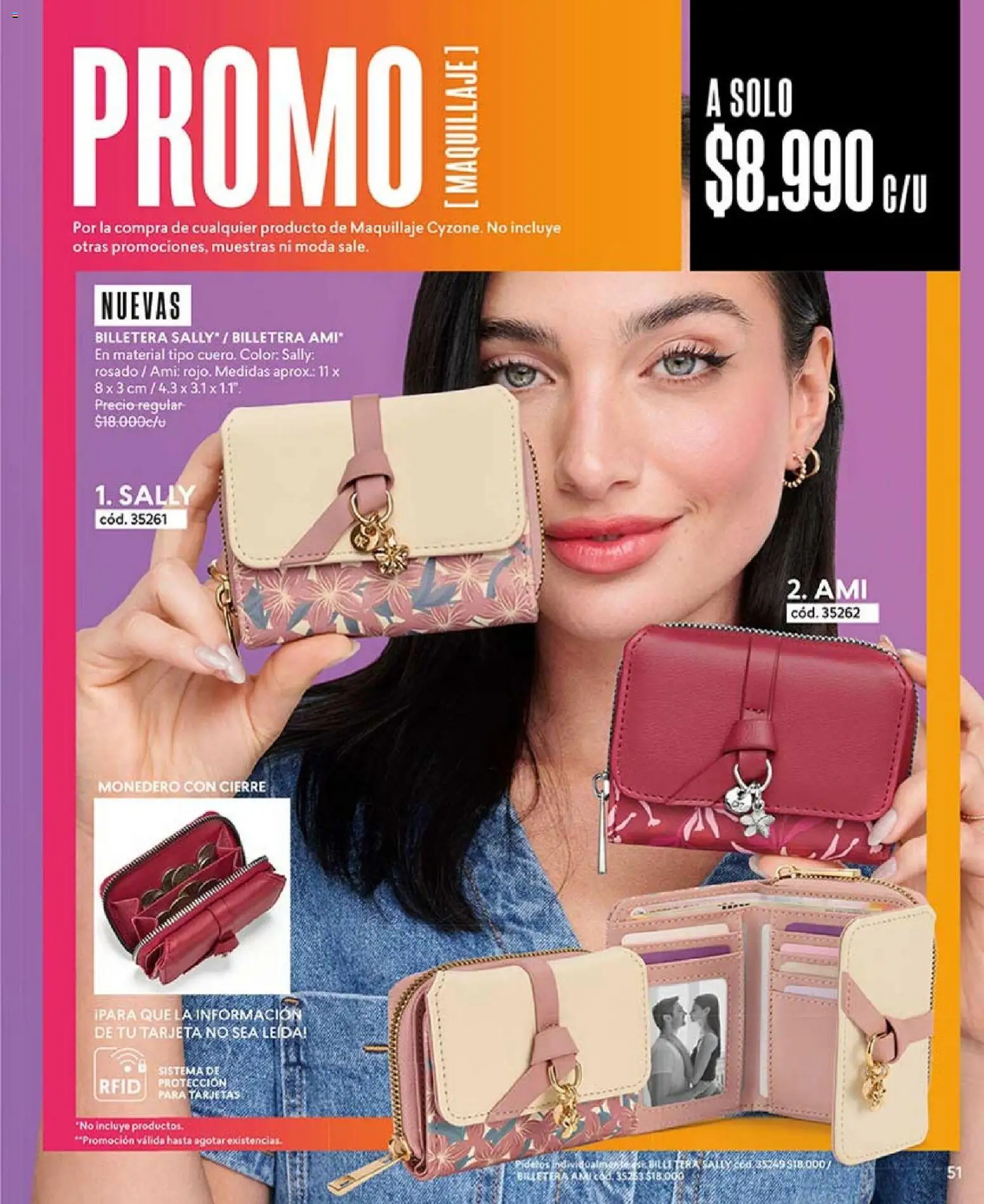 Catálogo CyZone Campaña 2 │ válido desde el 16.01.2026 | Página: 51 | Productos: Monedero, Maquillaje, Billetera