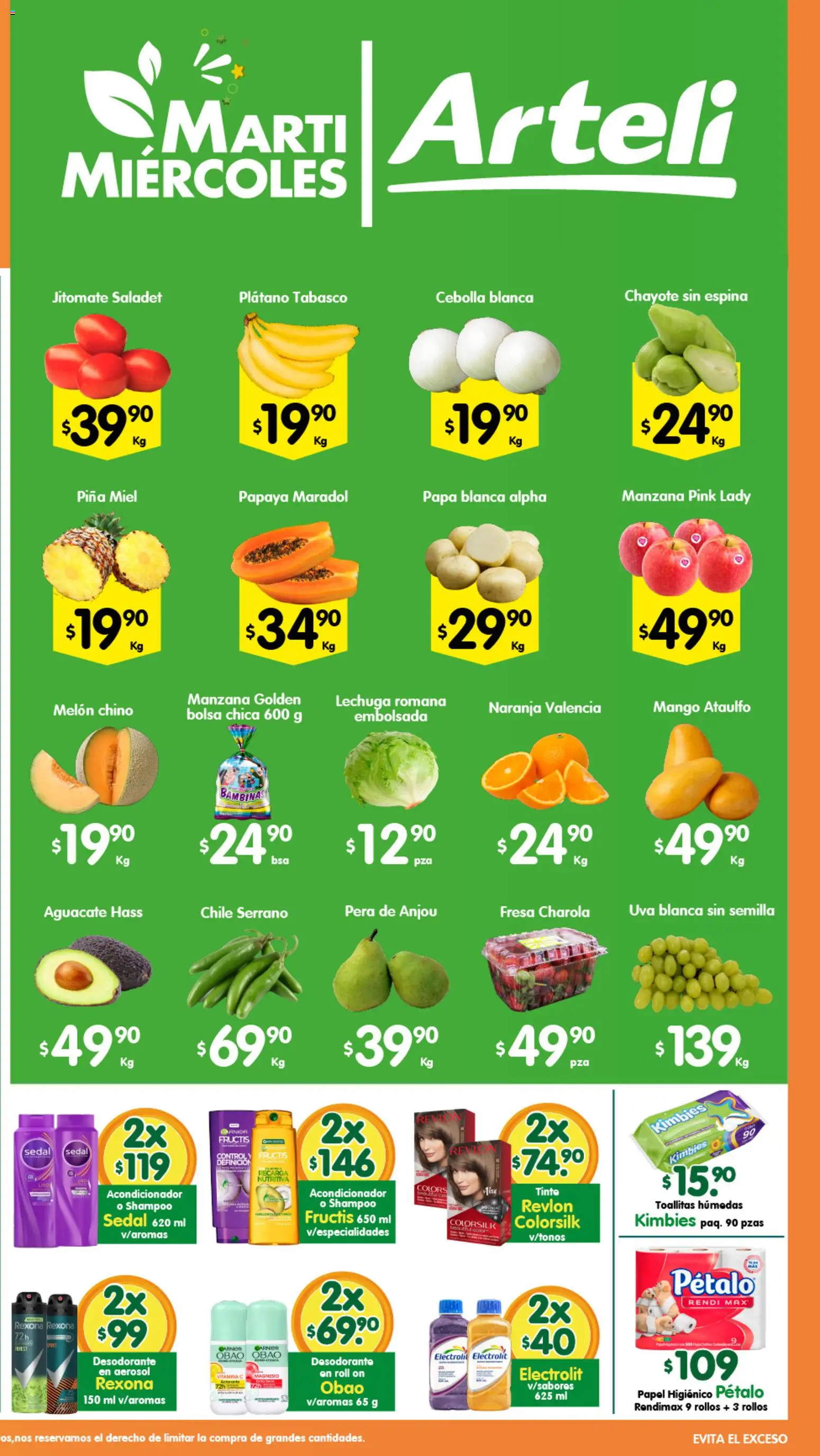 Nuevas ofertas de Arteli válidas en toda la República Mexicana desde el 31.03.2026. ¡Encuentra las mejores ofertas en Arteli folleto Express! | Página: 2 | Productos: Desodorante, Uva, Papel higiénico, Acondicionador